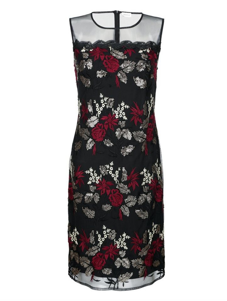 Mona Kleid mit Pailletten und Stickerei in schwarz
