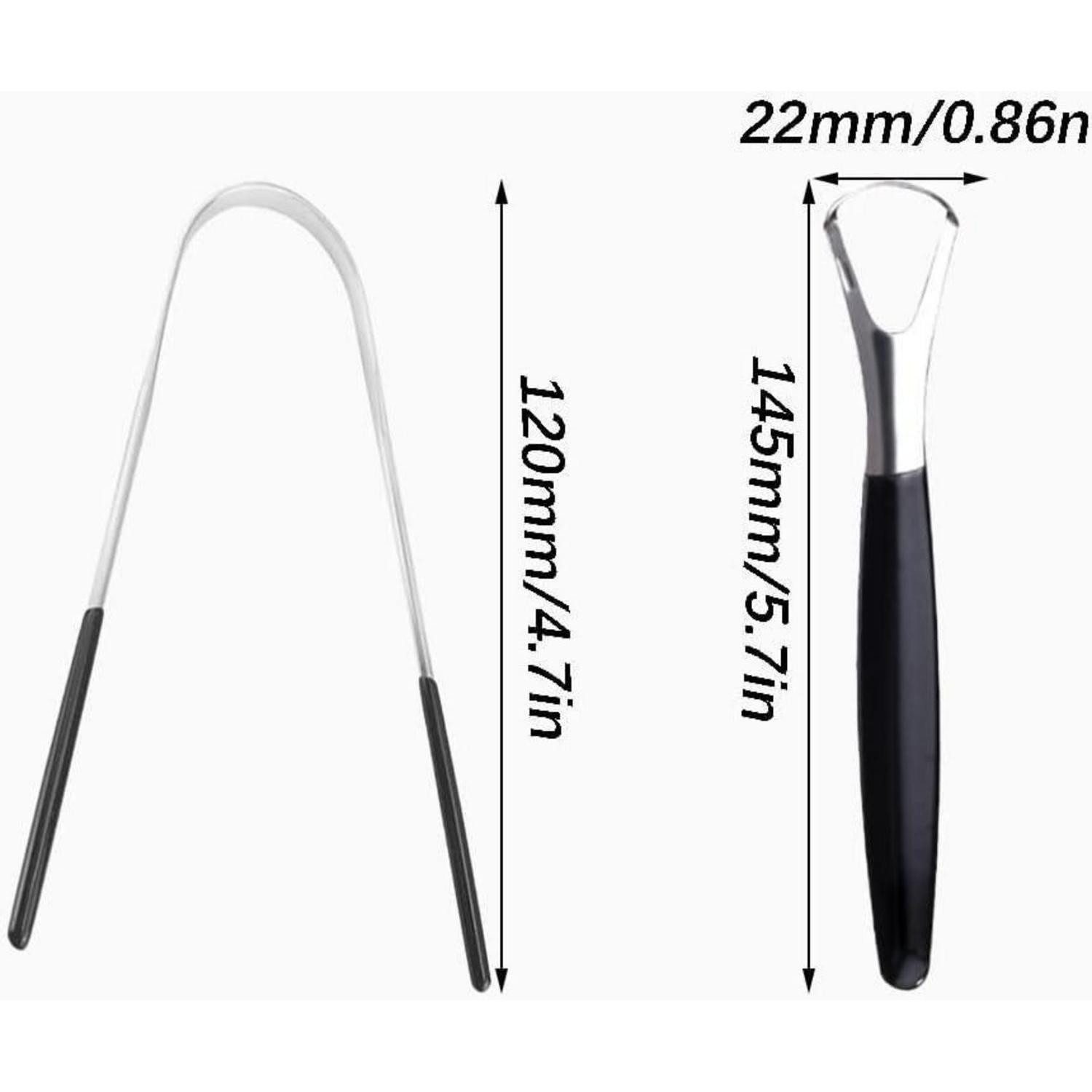 LuxusKollektion Zungenreinigeraufsatz Zungenreiniger Edelstahl Tongue Scraper Set Sicher Mundhygiene