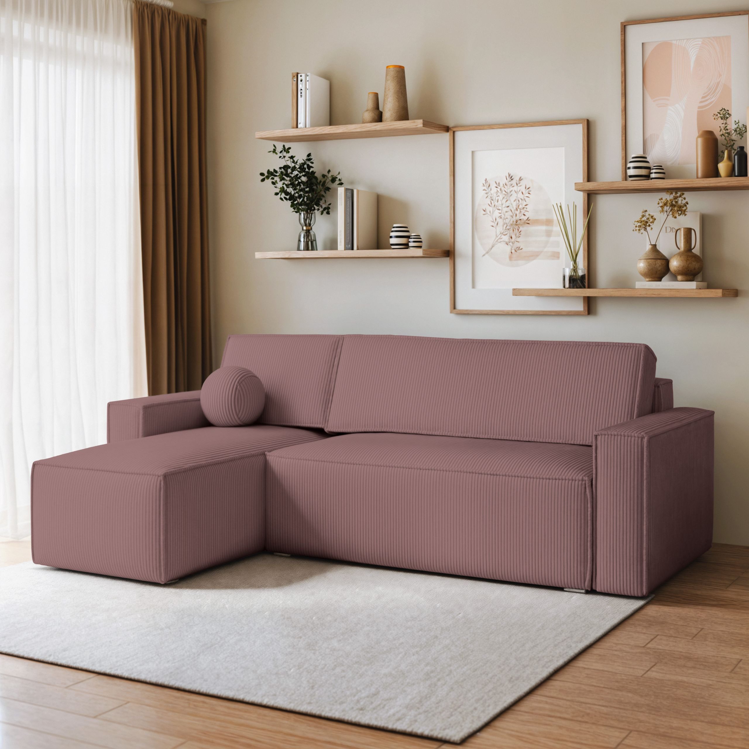 Ecksofa RAVELO mit Schlaffunktion L-Form, Sofa mit Bettkasten