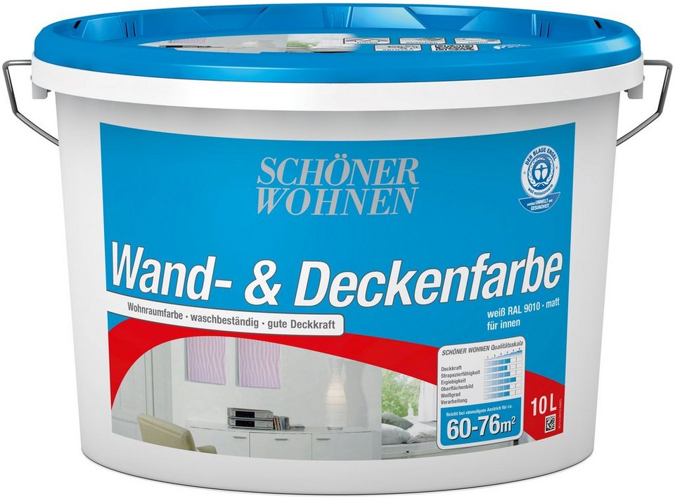 SCHÖNER WOHNEN FARBE Innenfarbe »Wand- und Deckenfarbe 10,0L weiss ... SCHÖNER WOHNEN FARBE Innenfarbe »Wand- und Deckenfarbe 10,0L weiss ...