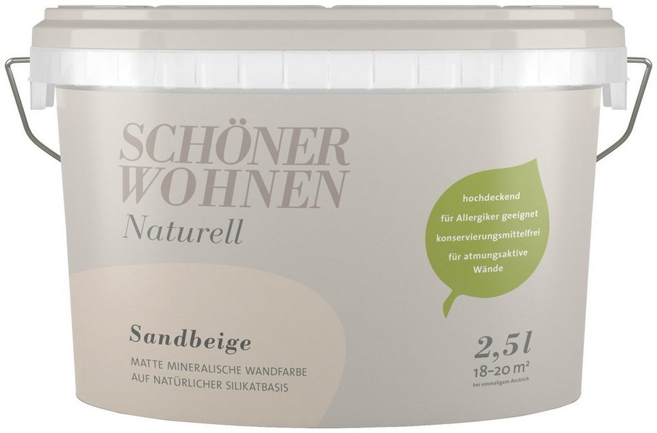 SCHÖNER WOHNEN FARBE Wand- und Deckenfarbe »Naturell Sandbeige«, 2,5 l