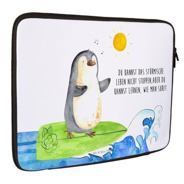 Mr. & Mrs. Panda Laptop-Hülle Pinguin Surfer - Weiß - Geschenk, Tasche, Hawaii, Laptop, Pinguine, s