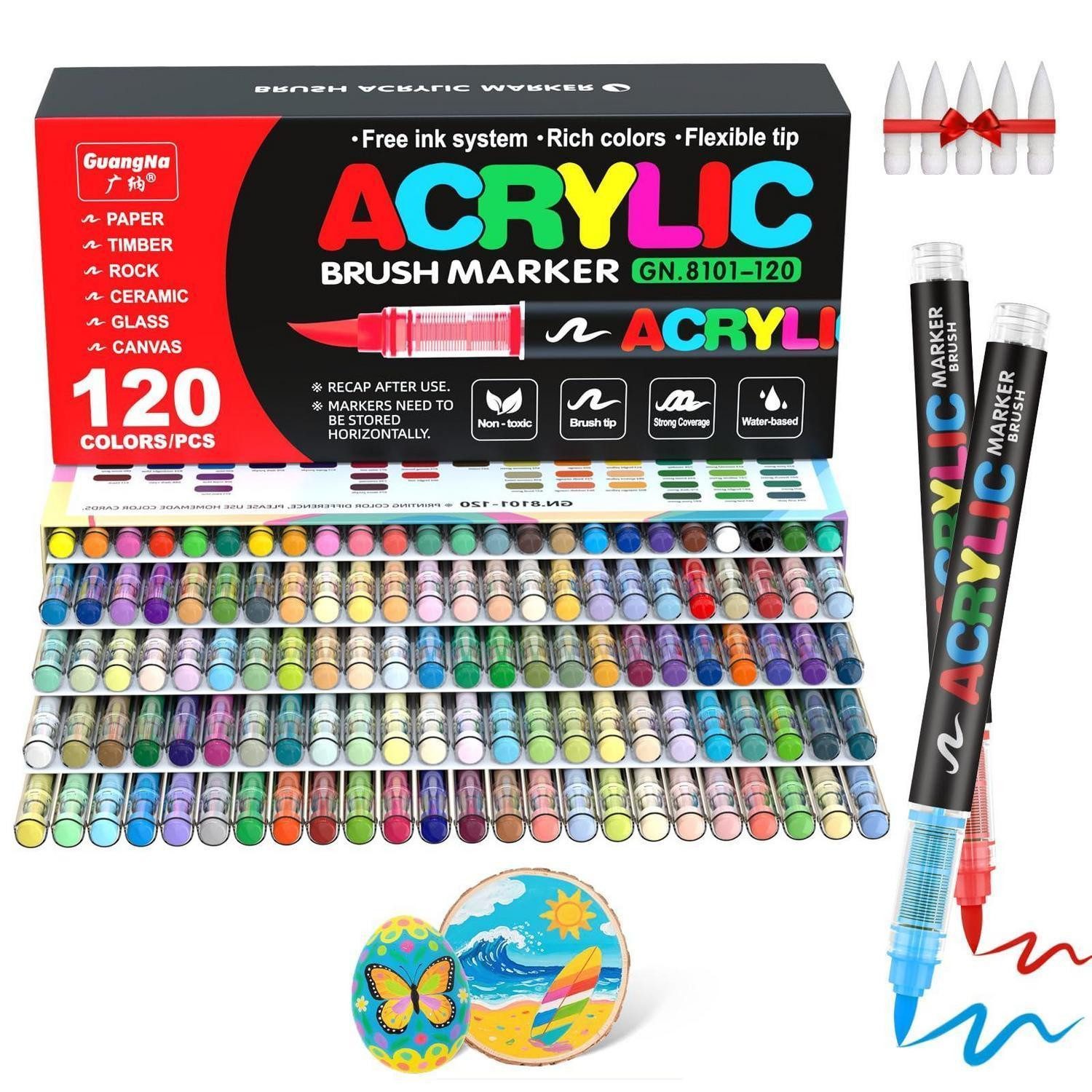 LuxusKollektion Marker Acrylstifte Marker Set 120 Farben Doppeltipp