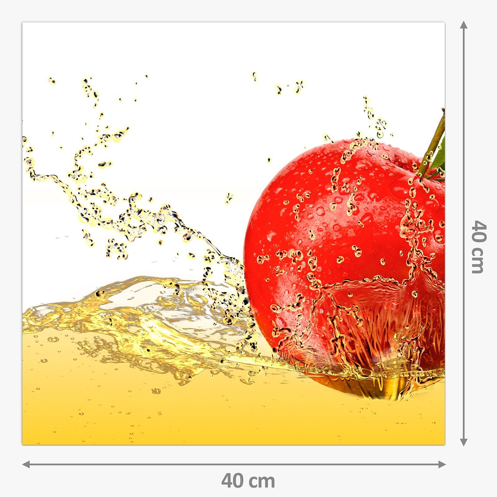 im Küchenrückwand Motiv Primedeco Spritzschutz Saft mit Glas Küchenrückwand Apfel