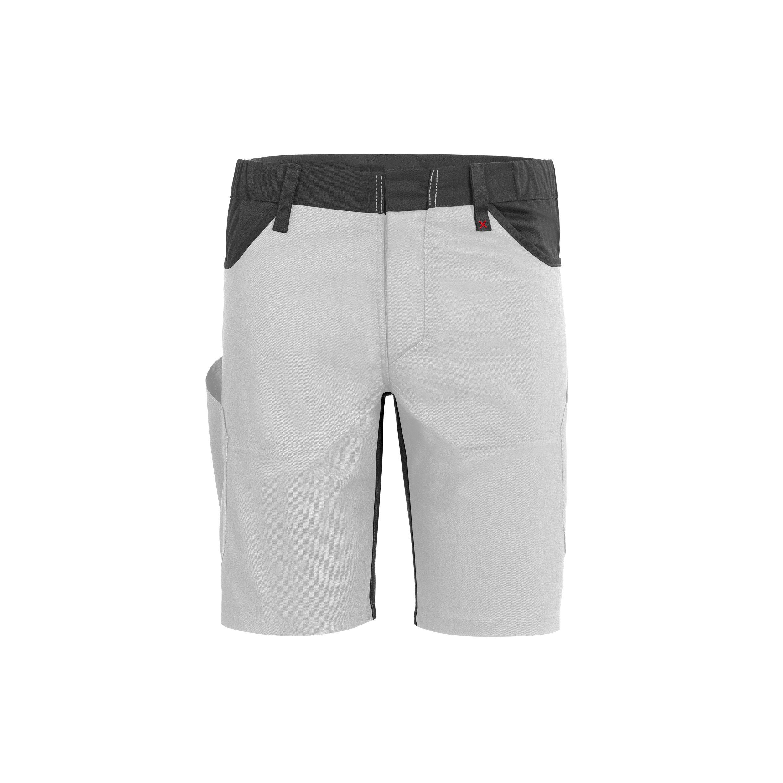 QUALITEX HIGH QUALITY WORKWEAR Arbeitsshorts X-Serie kurze Arbeitshose - X-treme Strapazierfähikeit weiß/grau