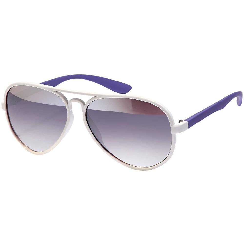 BEZLIT Eyewear Pilotenbrille (1-St) schwarzen Linsen Sonnenbrille Schwarz Lila Piloten mit Damen Weiß