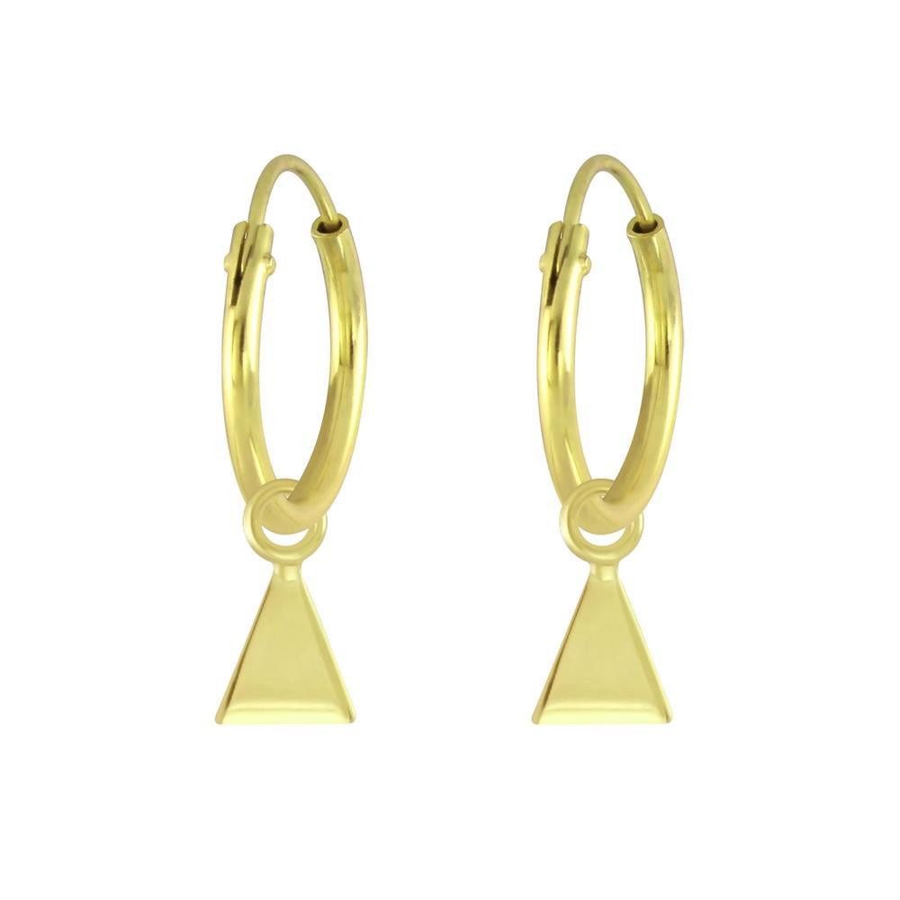 Creolen-Set Creolen mit Dreiecks-Charm aus 925 Silber Damen gold