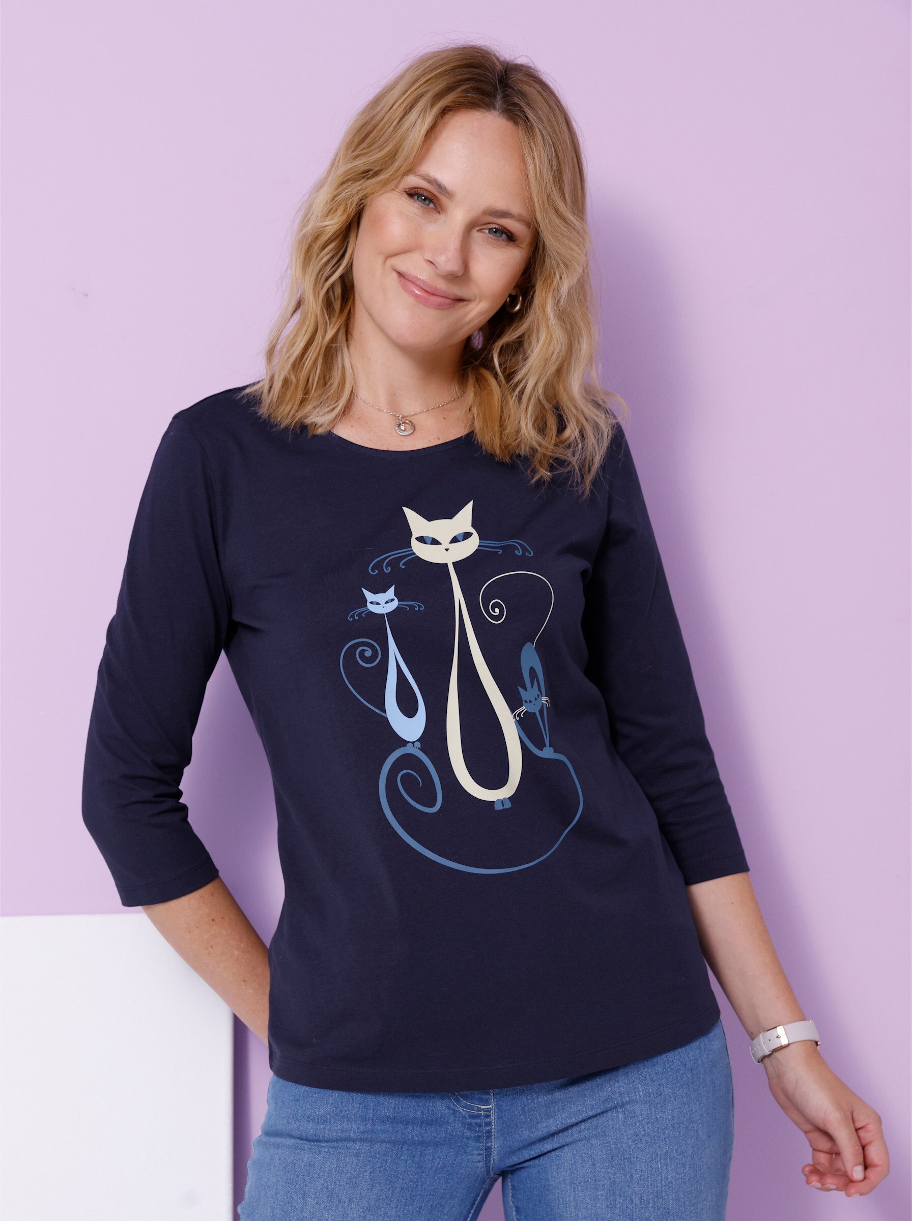 Sieh an! T-Shirt 3/4-Arm-Shirt 3/4-Arm günstig online kaufen