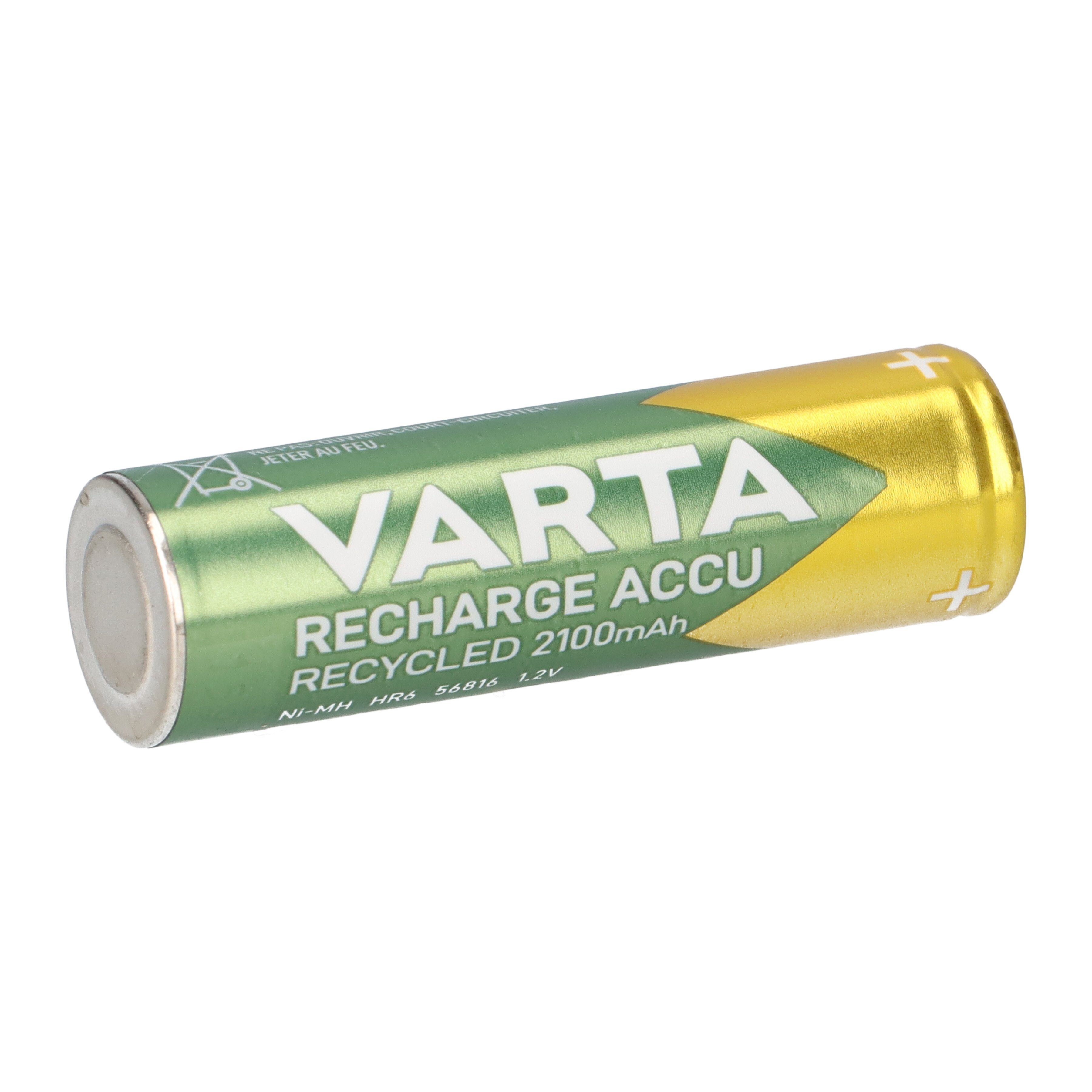 VARTA Varta Recharge AA Mignon Accu Recycled Ni-MH 1,2V 2100mAh 4er Blister Akku