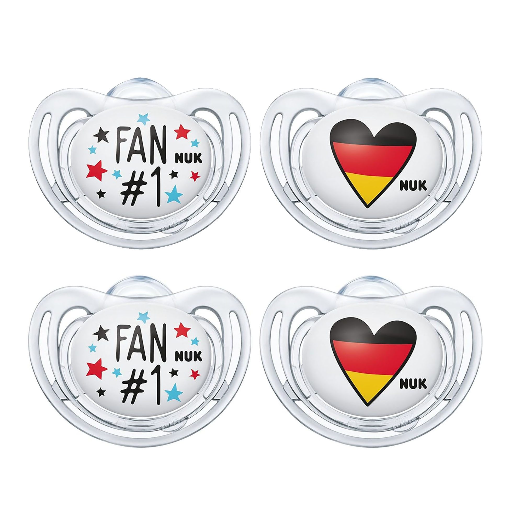 NUK Schnuller NUK Baby Schnuller Fussball/Herz Silikon 6-18M