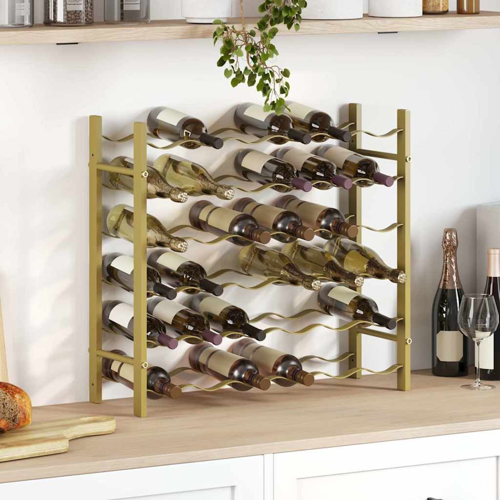 vidaXL Weinregal Weinregal für 36 Flaschen Golden Metall, 1-tlg.