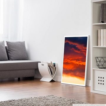 Sinus Art Poster Landschaftsfotografie 60x90cm Poster Roter wolkiger Sonnenaufgang