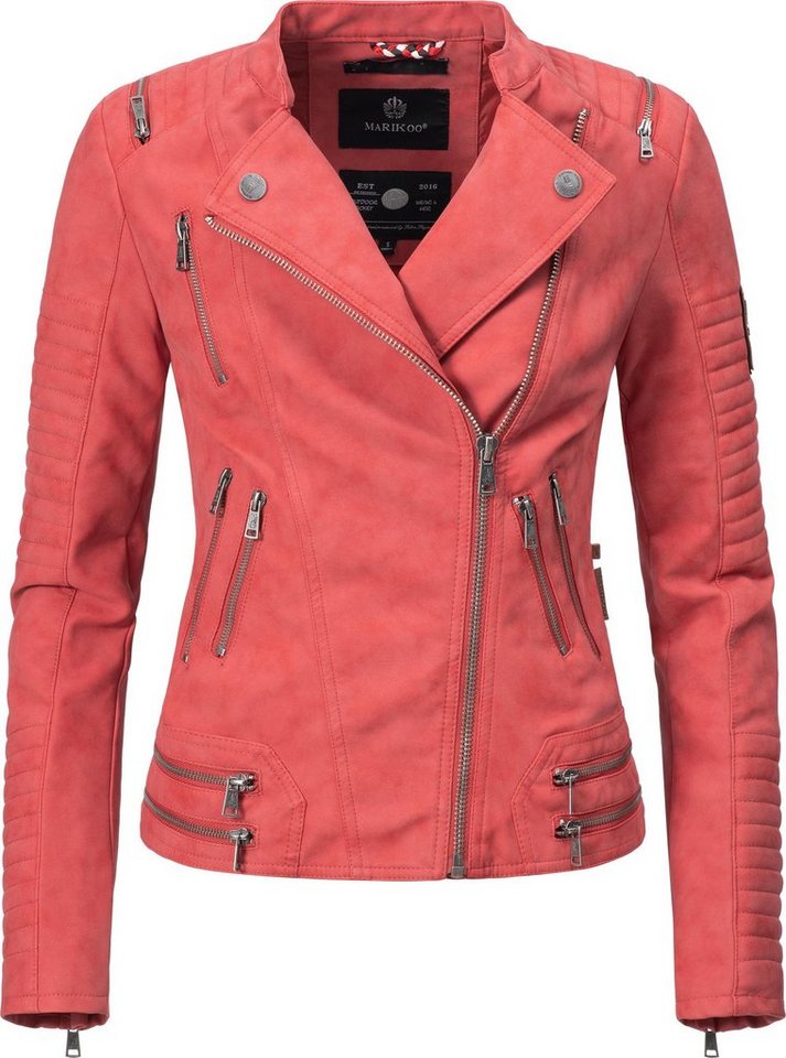 Marikoo Bikerjacke »Akikoo« rockige Damen Kunstlederjacke Übergangsjacke Marikoo Bikerjacke »Akikoo« rockige Damen Kunstlederjacke Übergangsjacke