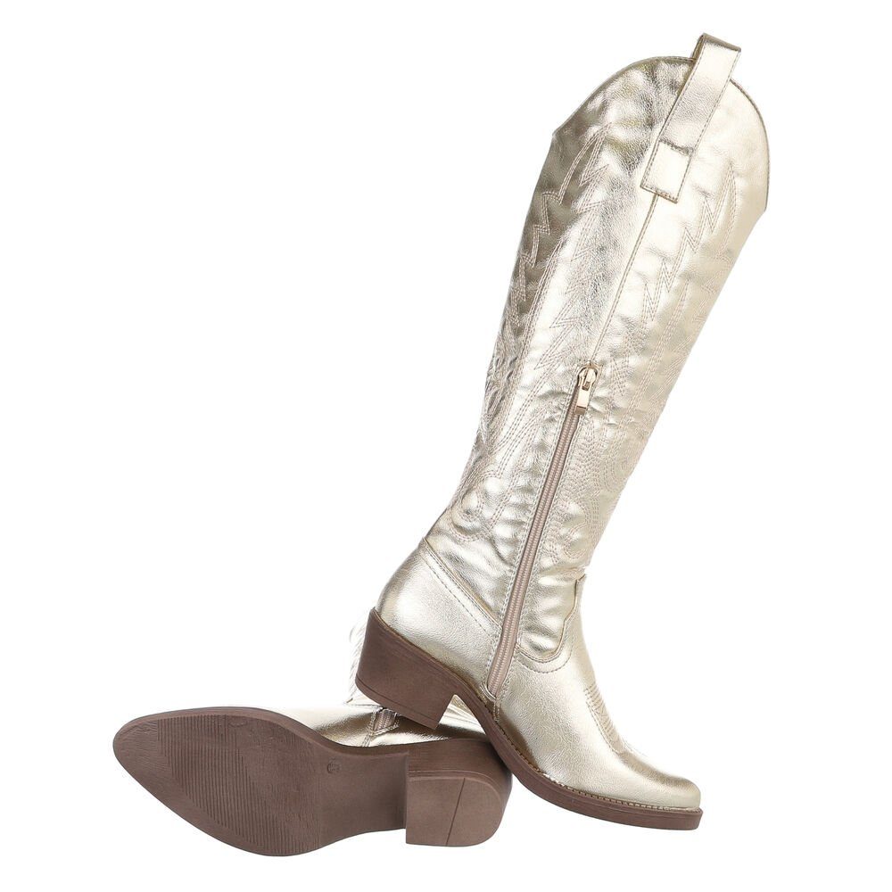 Ital-Design Damen Cowboyboots Western Westernstiefel Blockabsatz günstig online kaufen