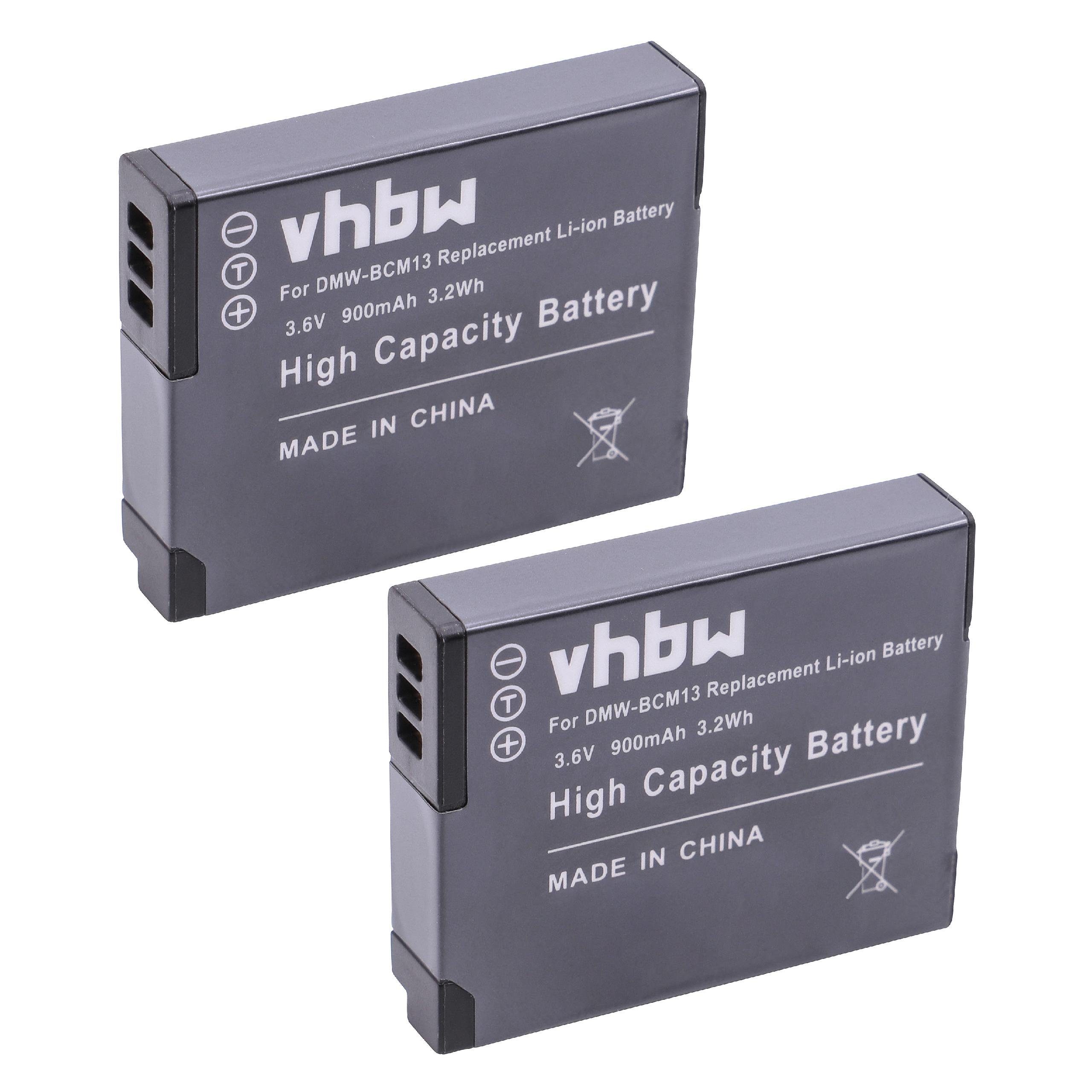 vhbw Akku passend für Panasonic Lumix DMC-TZ56, DMC-TZ40, DMC-TZ41, Kamera-Akku Akku Li-Ion 900 mAh (3,6 V, 2 St), Leistungsfähige Austausch-Akkus für Digitalkamera, Spiegelreflexkamera