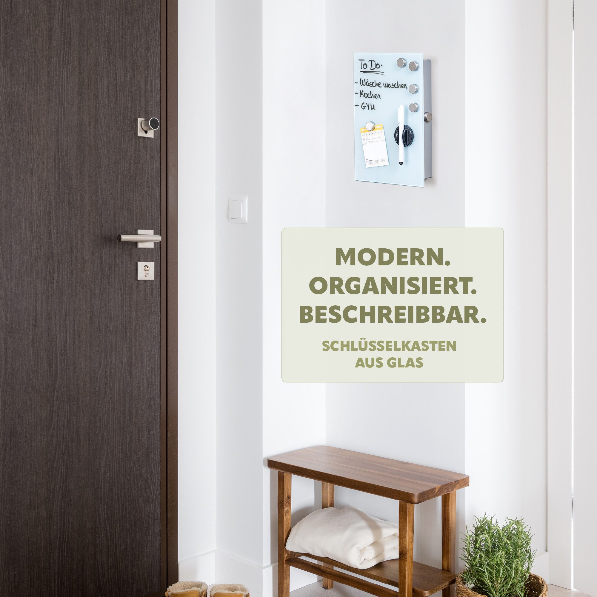 bremermann Schlüsselkasten Schlüsselkasten mit weißer Glasfront, beschreibb günstig online kaufen