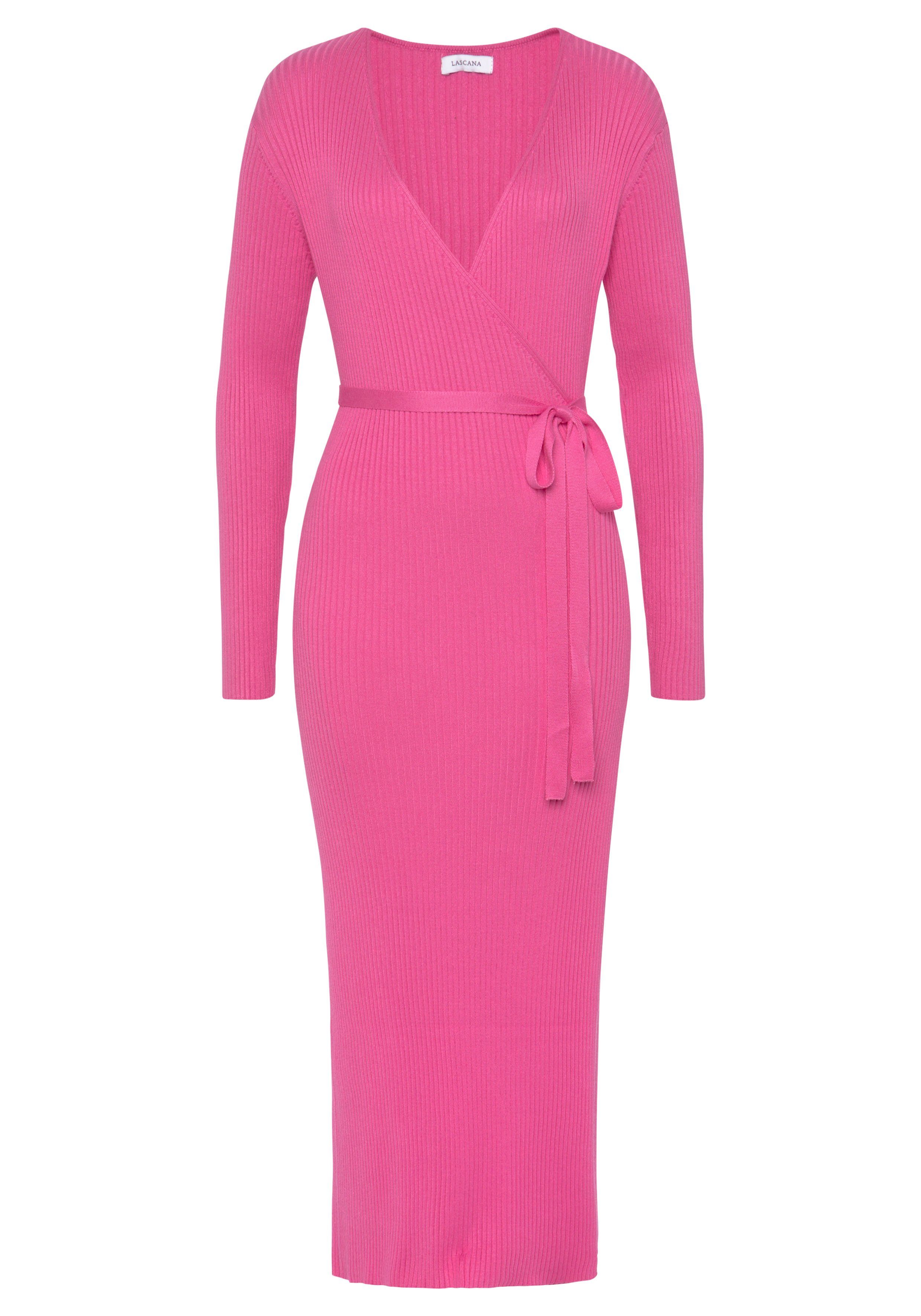 LASCANA Strickkleid Loungekleid zum wickeln mit Taillengürtel, Loungewear – Bild 2 von 5