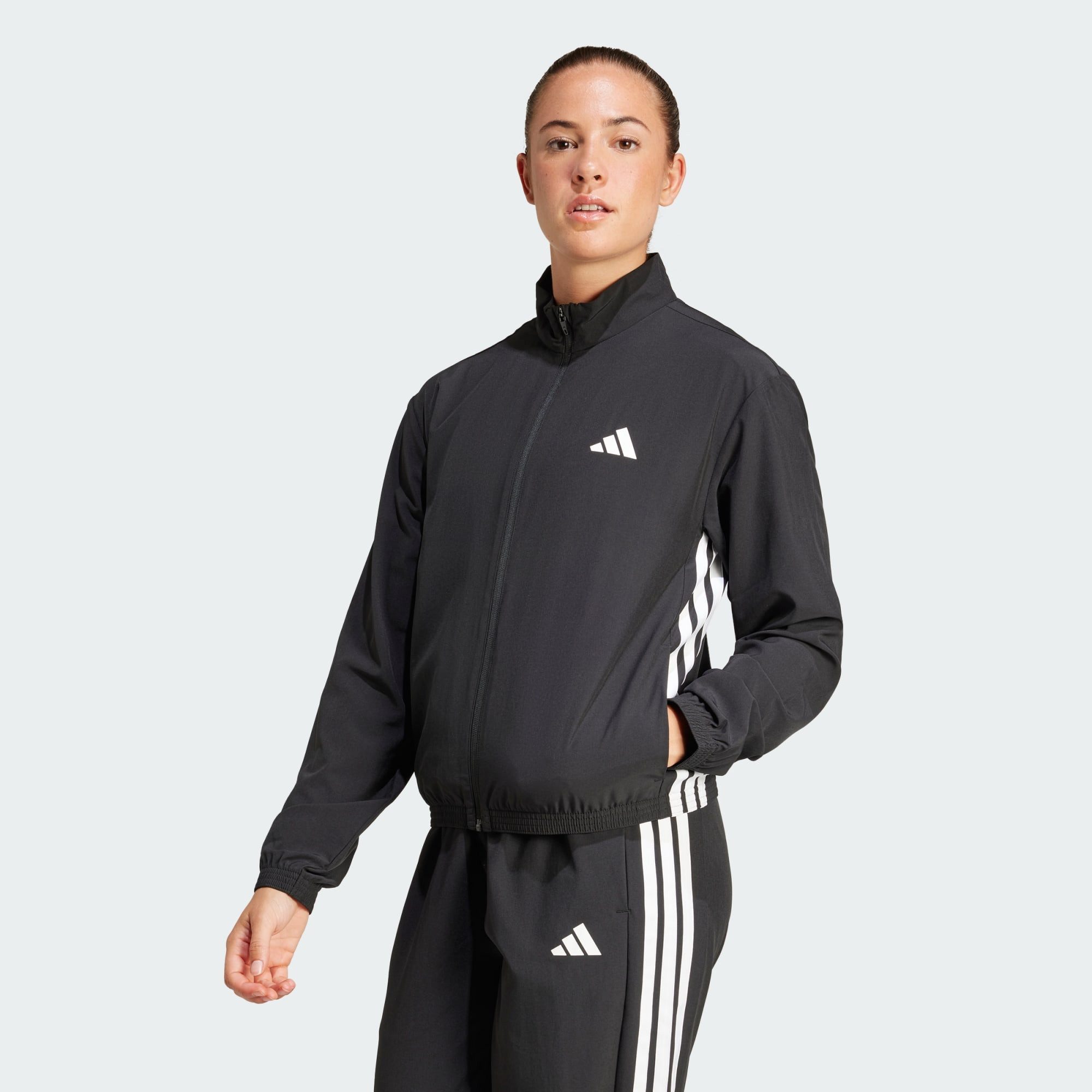 adidas Performance Trainingsjacke TRAIN ESSENTIALS 3-STREIFEN WOVEN WARM-UP JACKE (1-St)