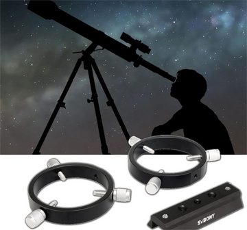 SVBONY Teleskop SV116,Sucherfernrohre Montageringe,für 43-70mm Sucher Teleskop Guiders, OTA, 89mm mit Prismenklemmen, Schraubenlöcher M5 und M6 am Suchring