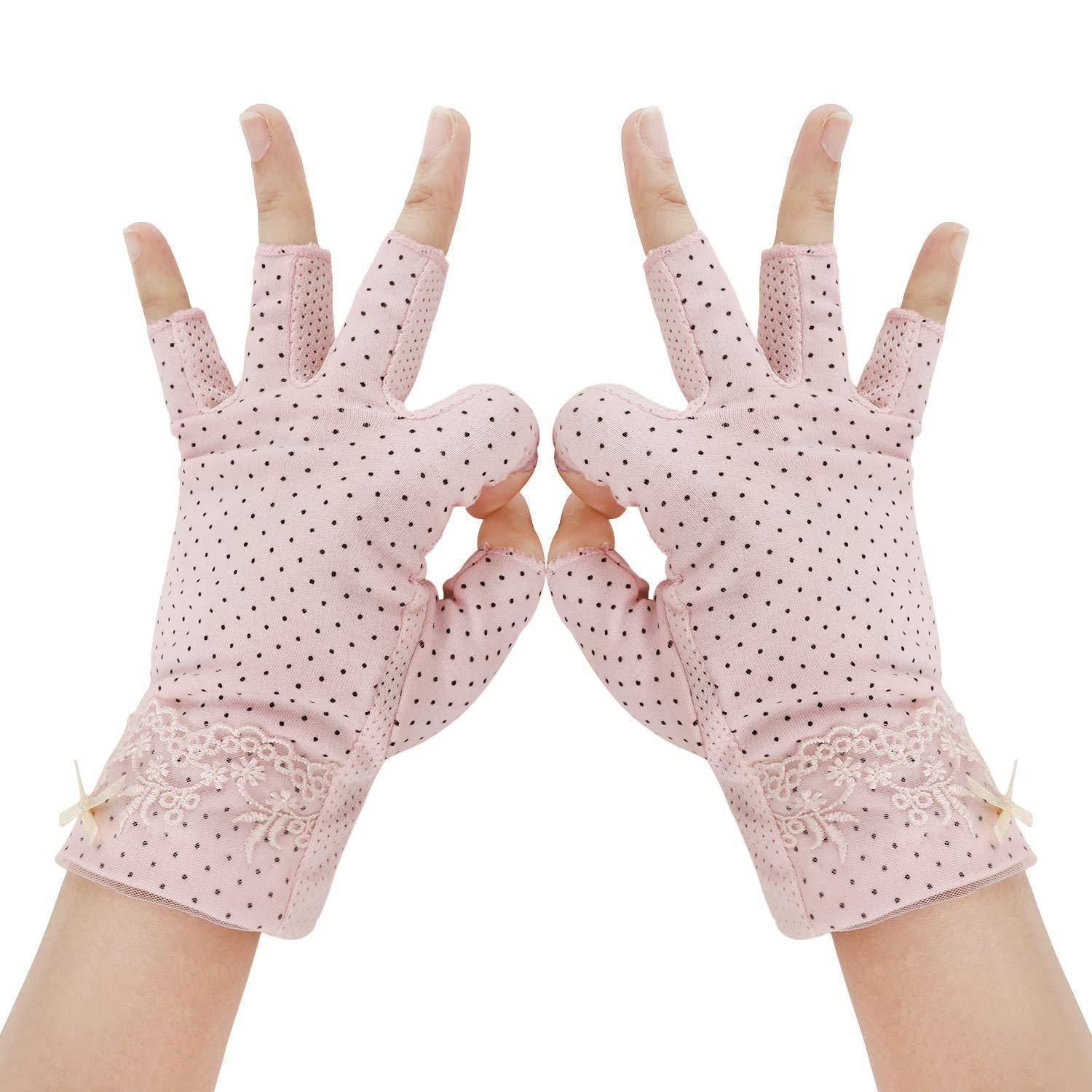 LuxusKollektion Fahrradhandschuhe Halbfinger Handschuhe Damen Sommer Rosa (1-St)