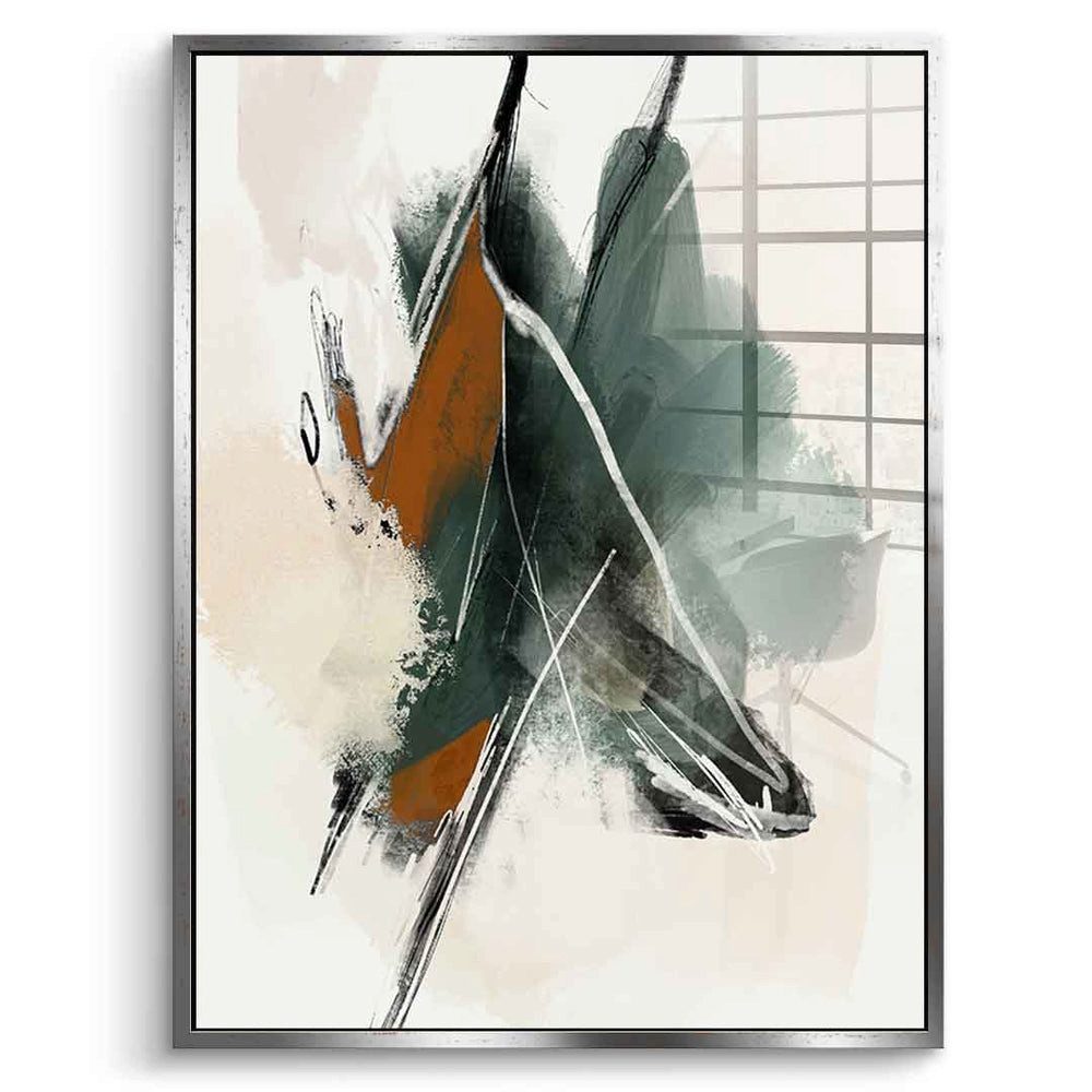 DOTCOMCANVAS® Acrylglasbild Green Abstract 04 - Acrylglas, Acrylglasbild Green Abstract 04 weiß Wandbild Kunstdruck
