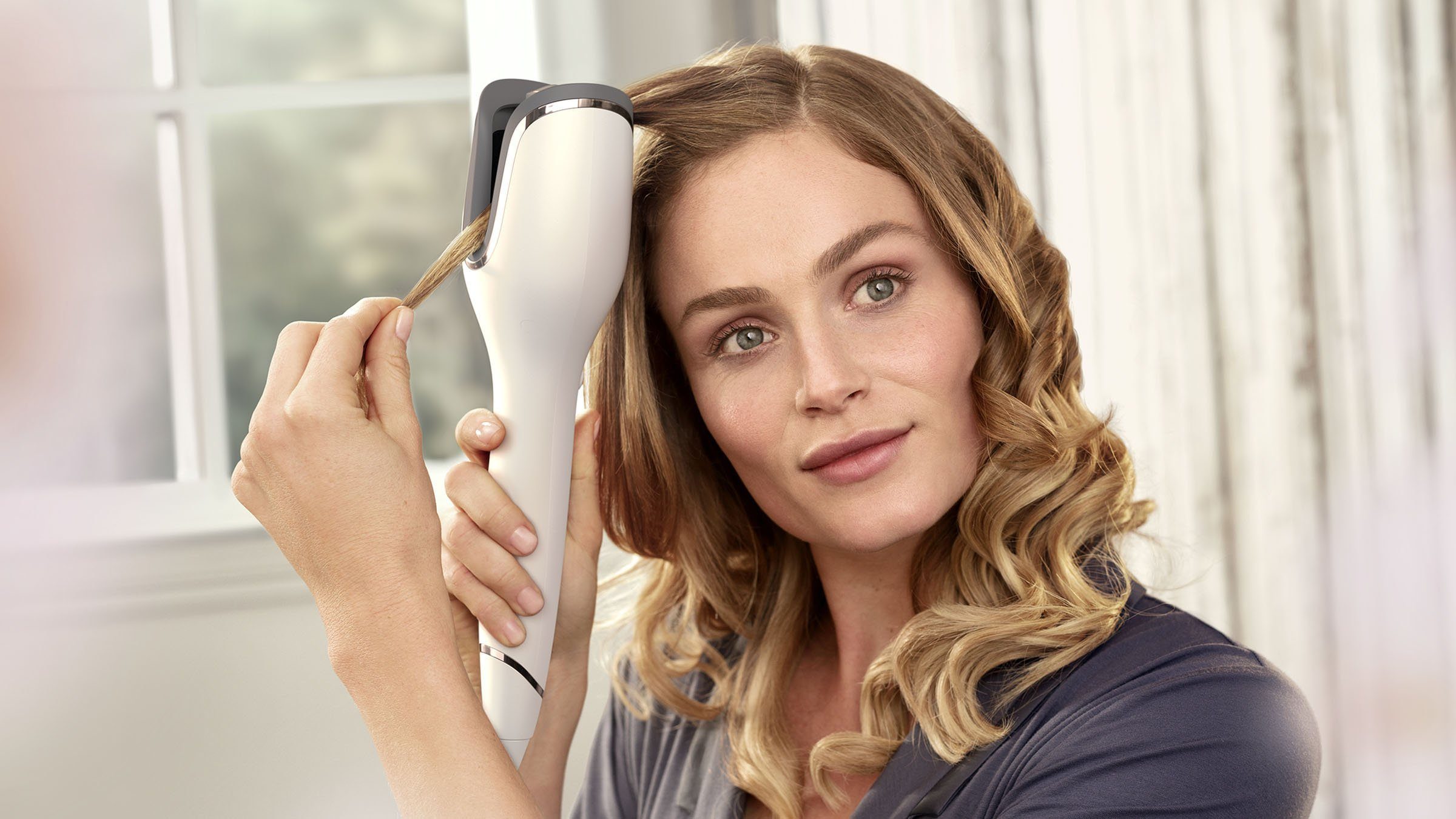 Philips Lockendreher MoistureProtect Autocurler BHB878/00, Keramik-Beschichtung mit Keratinveredelung, StyleCare Prestige, Curl-Boost-Technologie goldfarben|grau|weiß