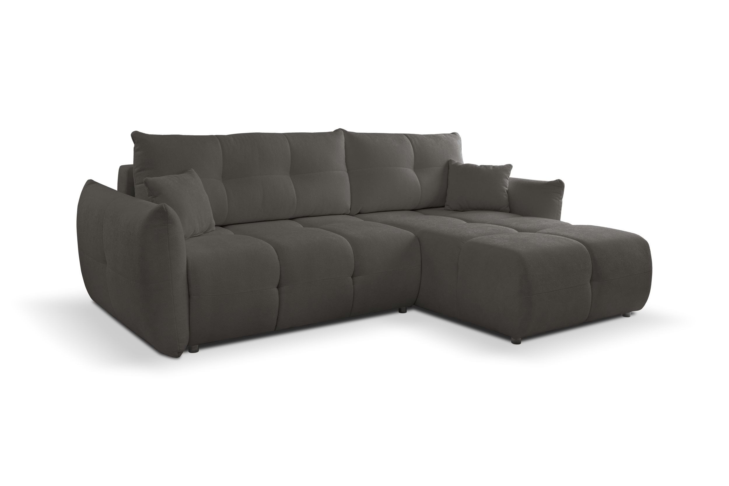 MOEBLO Ecksofa Veltera, mit Schlaffunktion und Bettkasten, inkl. Zierkissen, universell stellbar, Eckcouch Wohnlandschaft Sofa mit Ottomane Eckgarnitur Polsterecke, (BxHxT): 257 x 88 x 177 cm