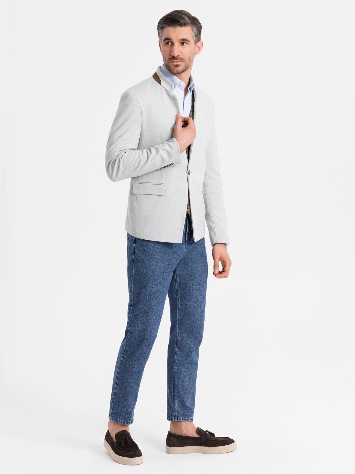 OMBRE Sakko Sakko aus Rayon in Melange mit Stehkragen für Herren günstig online kaufen