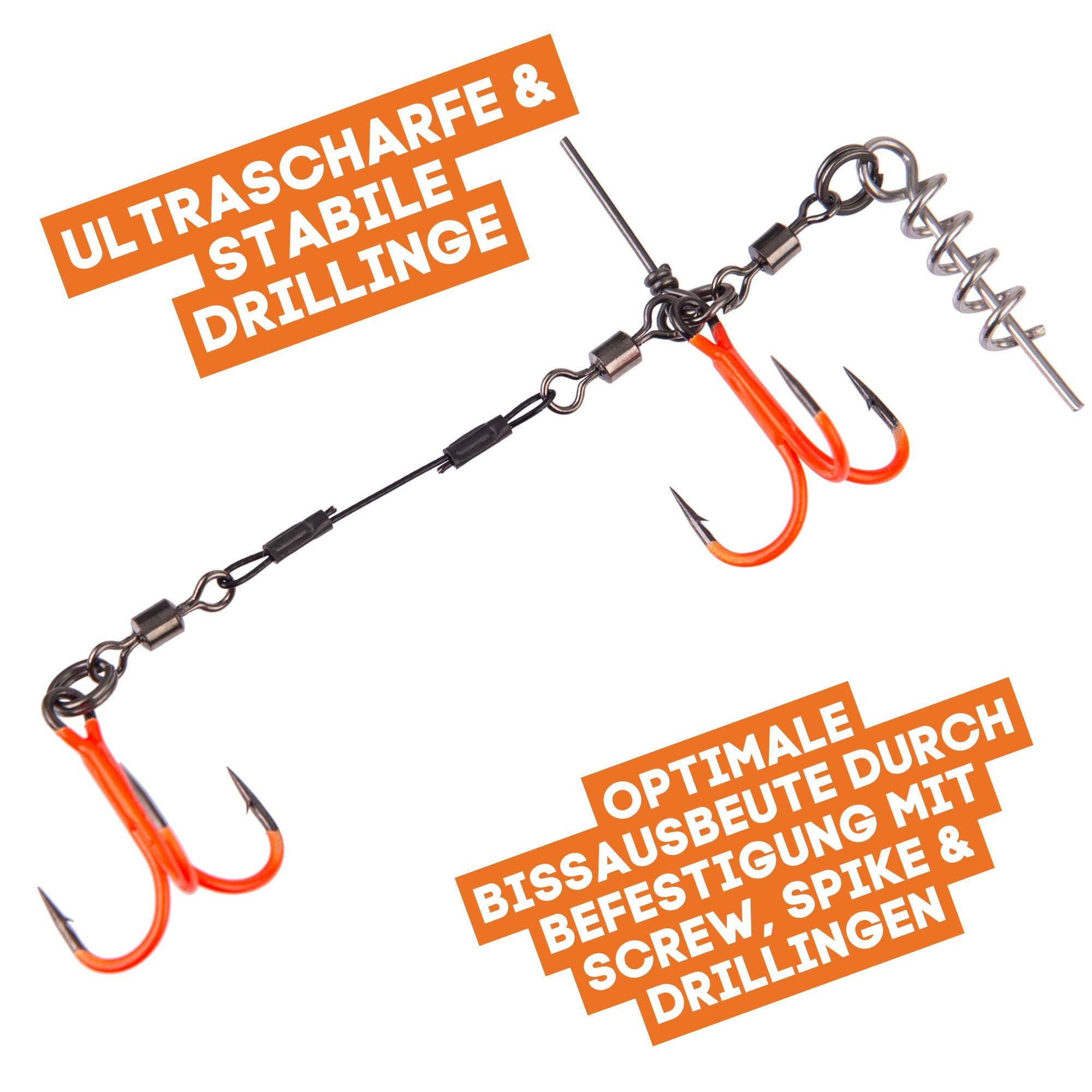Zite Drillingshaken Shallow Rig Screw-In Hechtsysteme Set Gummifische Raubfischangeln