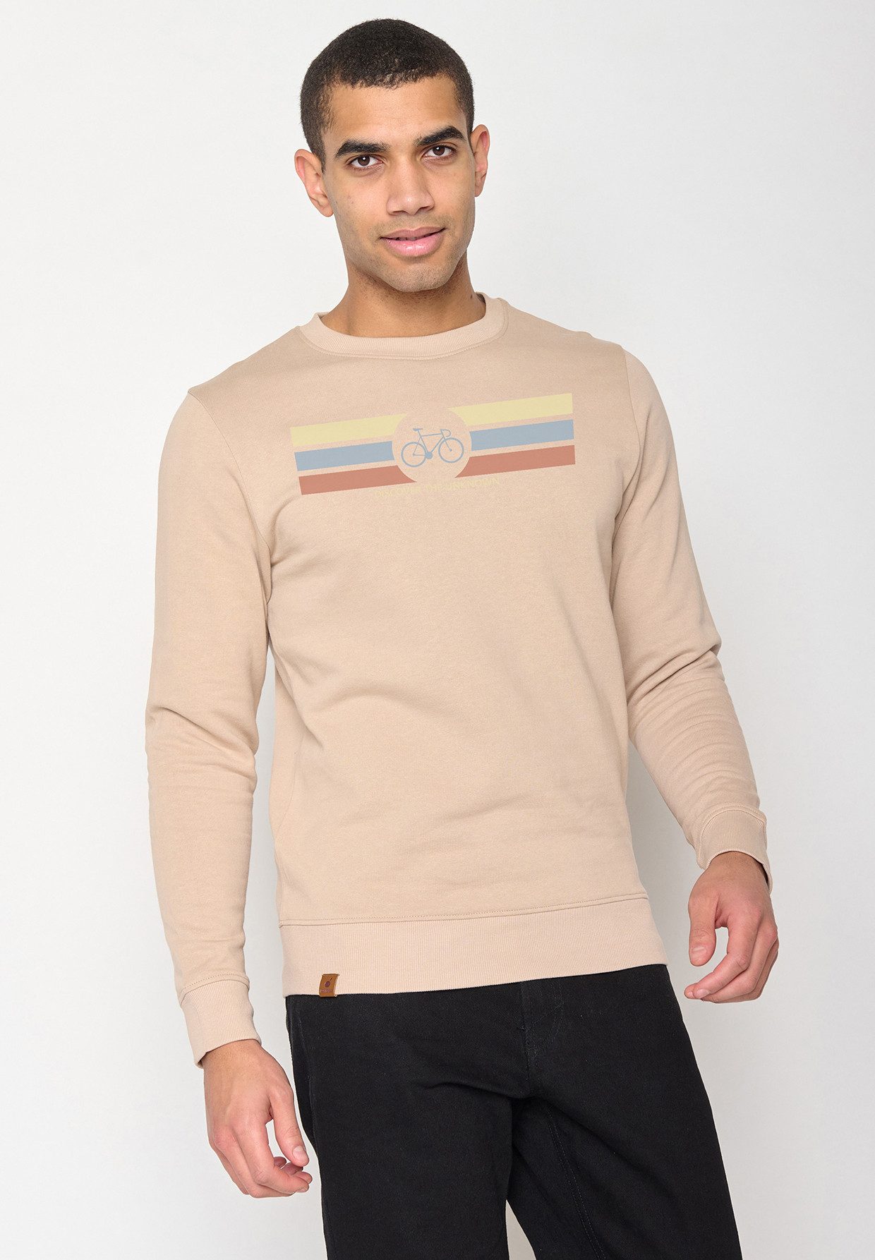 GreenBomb Sweatshirt Wild Bike Discover Motiv Fahrrad (1) weite Passform, Bio-Baumwolle, GOTS-zertifiziert, weicher Sweat