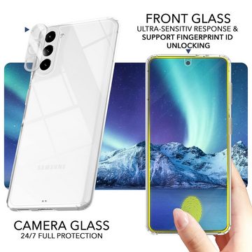 Nalia Smartphone-Hülle Samsung Galaxy S23, Klare Harte Hülle / 2x Display- & Kameraschutz / Anti-Gelb / Kratzfest