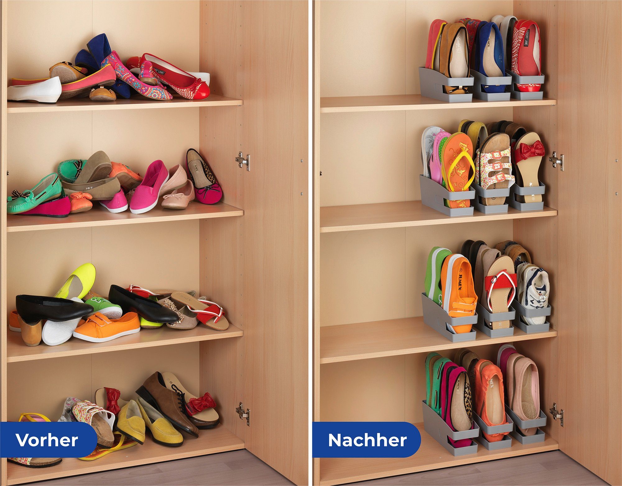 Maximex Schuhstapler, für Ballerinas, für bis zu 9 Paar Schuhe