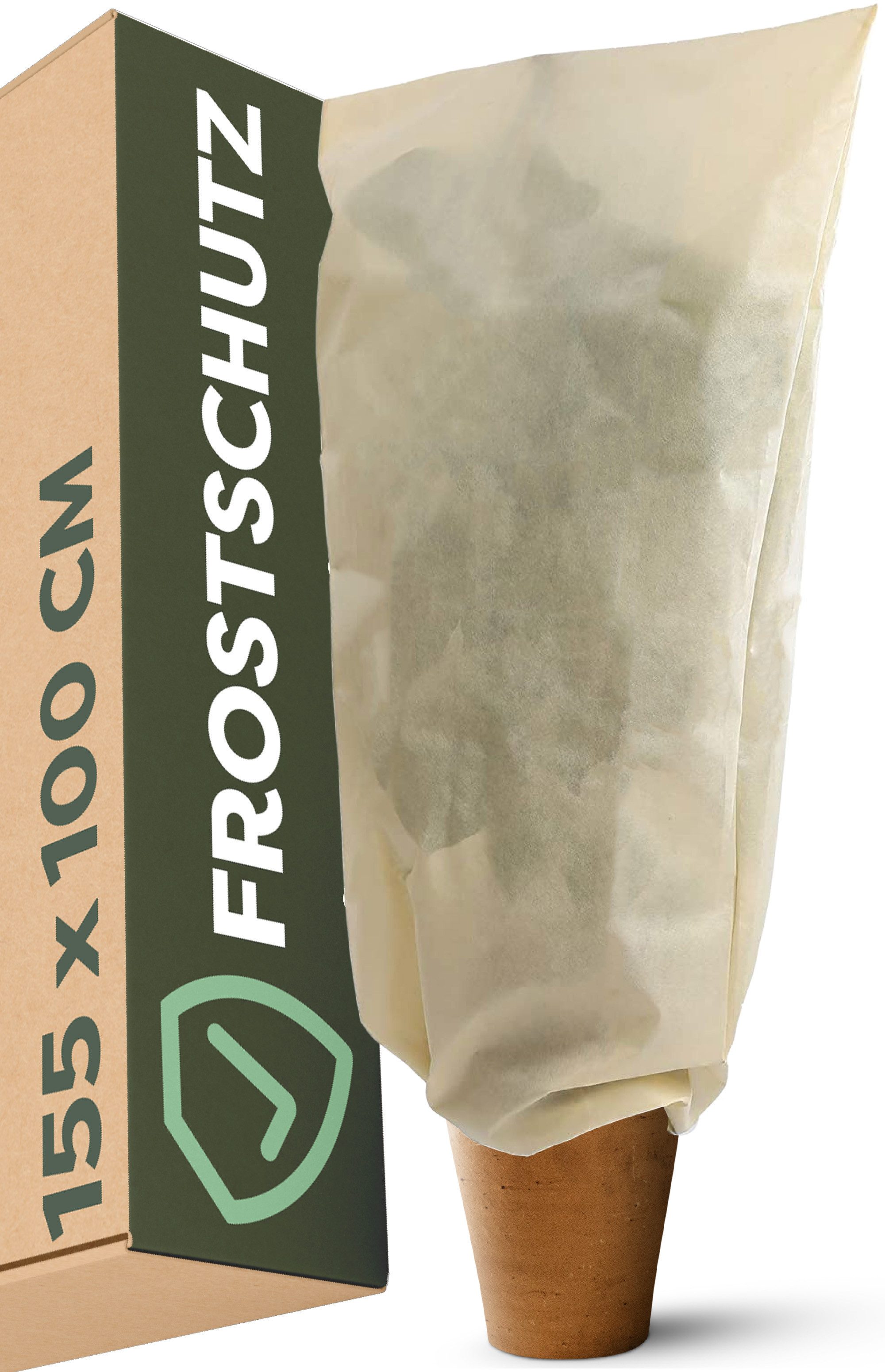 Praknu Pflanzkübel Winterschutz für Pflanzen Frostschutz 155x100 cm - Atmungsaktiv (1er-Set, 1 St), Pflanzenschutz - Atmungsaktiv - Reißfest - Waschbar - 80 g/m² Stark