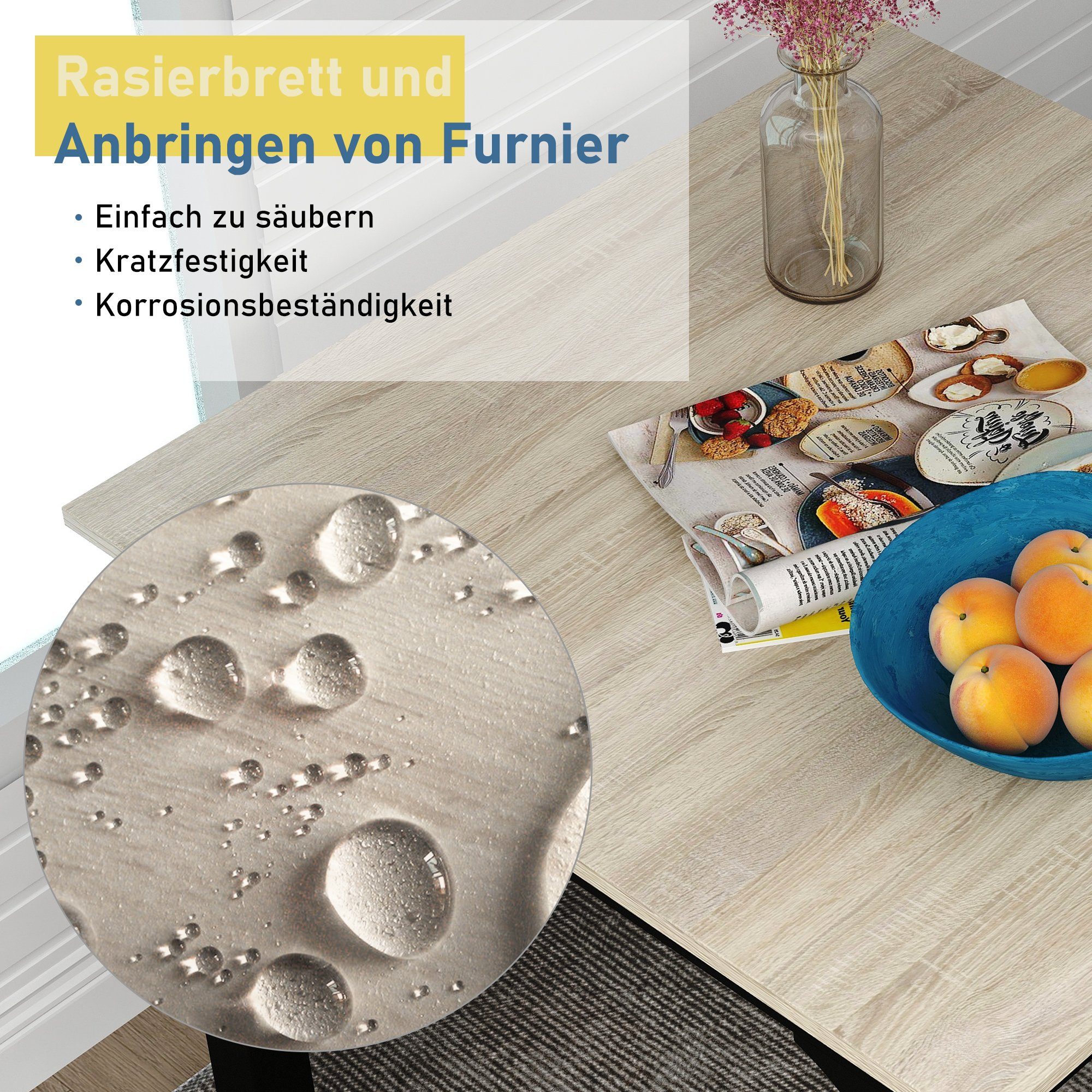 Flieks Essgruppe, (set,3-tlg), Sitzgruppe Küchentisch mit 2 Stühlen für Esszimmer Küche Wohnzimmer