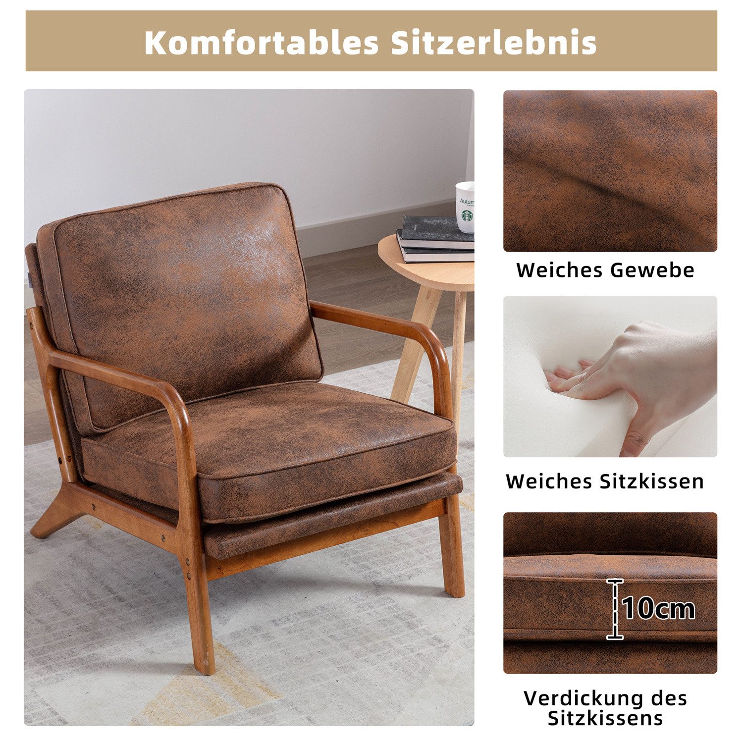 autolock Sessel Loungesessel , Moderner Akzentstuhl Lounge günstig online kaufen