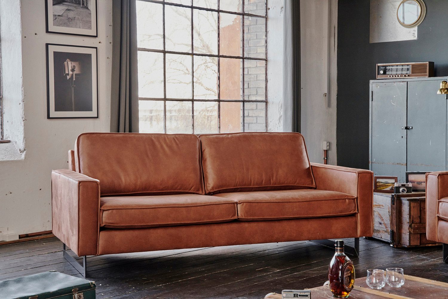 KAWOLA Sofa VILNIUS, Couch Lederfaserstoff, 2-Sitzer oder 3-Sitzer, verschi günstig online kaufen