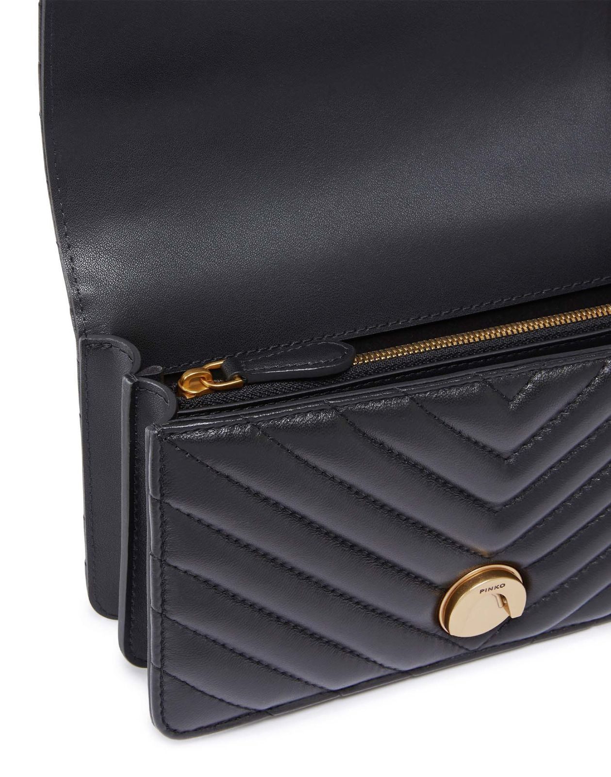 PINKO Umhängetasche Mini DC Sheep Nappa Chevron, aus echtem Schafsleder – Bild 3 von 3