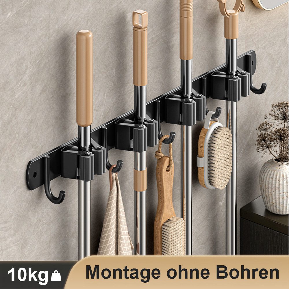 Fanttik Wandhaken Besenhalterung Wand mit 4 Halter und 5 Haken Gartengeräte günstig online kaufen