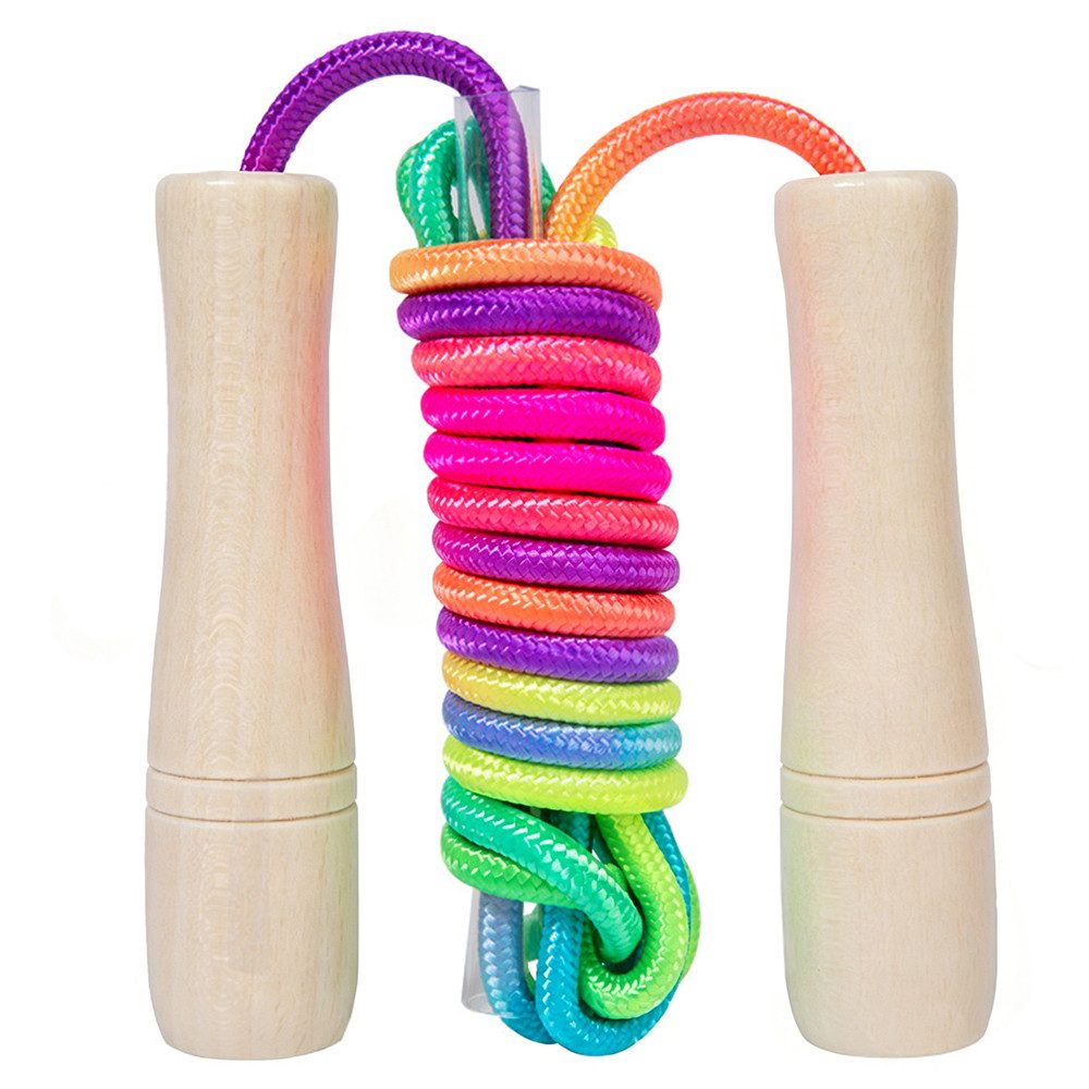 AFKSMILE Springseil Springseil Kinder,260cm Verstellbare Seilspringen Kinder mit Holzgriff, Jump Rope for Kids, Adjustable Skipping Rope, Kids Jump Ropes