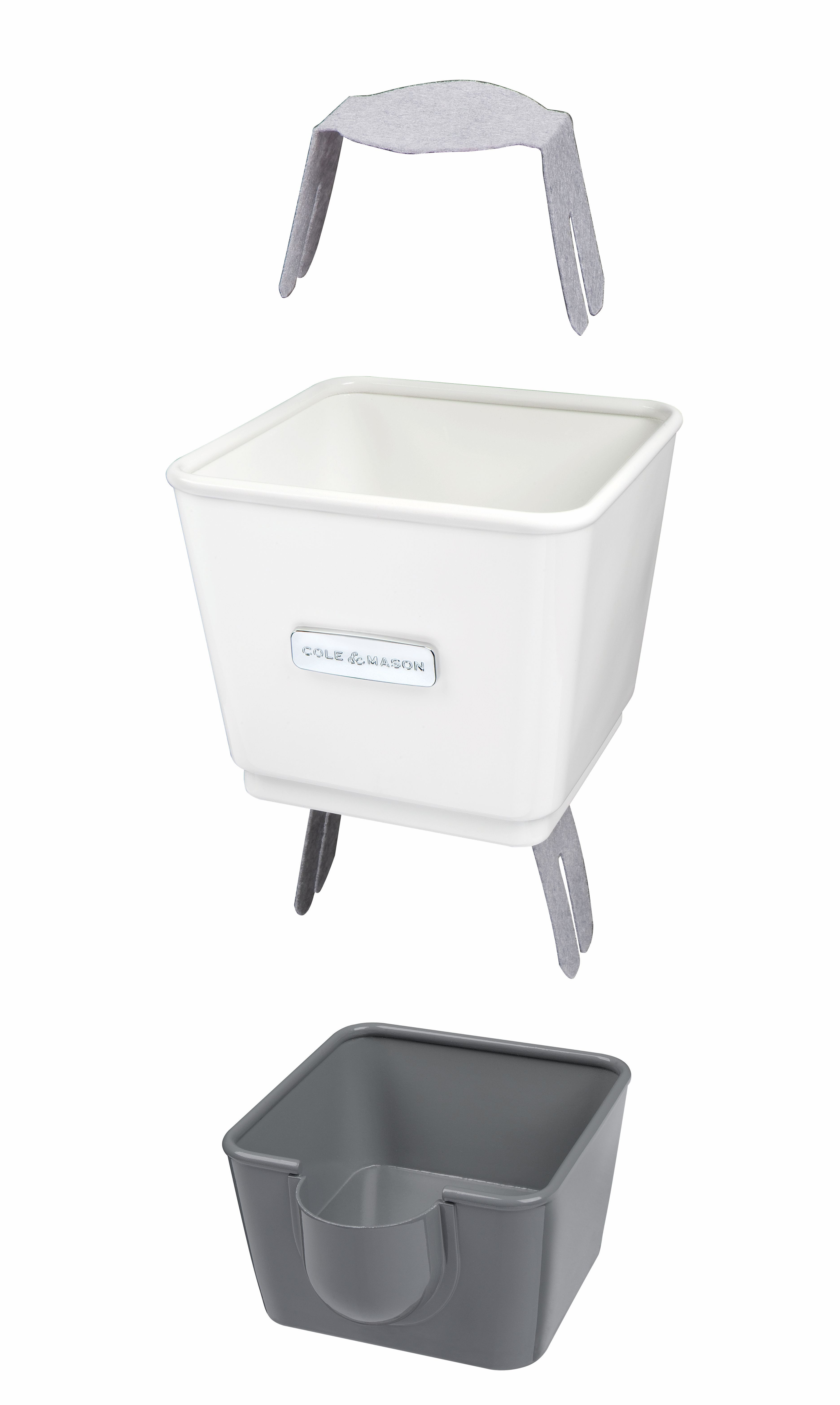 Cole & Mason Kräutertopf Burwell (kleines Set), selbstbewässernder Topf aus Edelstahl, hält Kräuter länger frisch