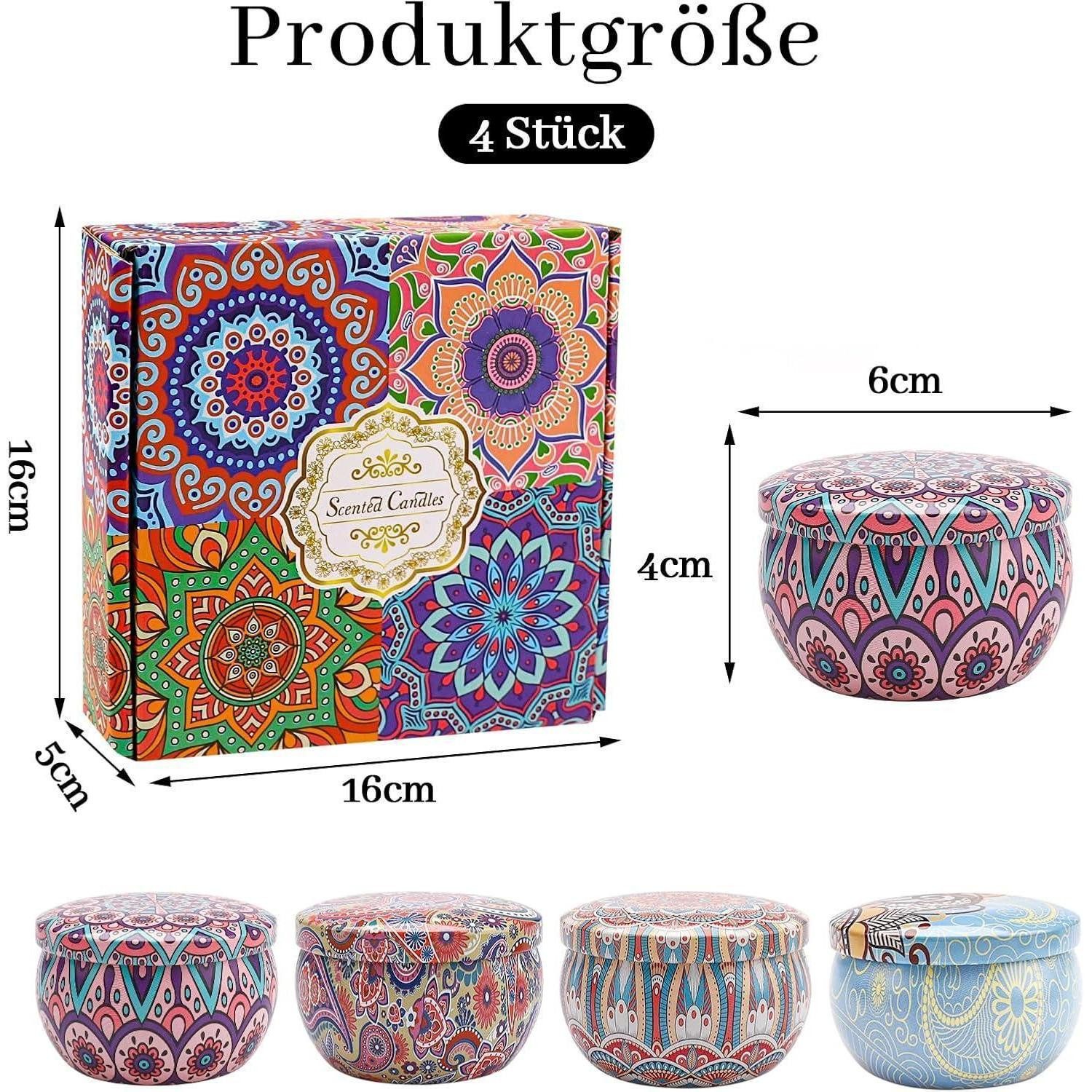 ALLAVA Duftkerze 4er Duftkerzen Geschenkset Sojawachs Kerzenset Aromatherap günstig online kaufen