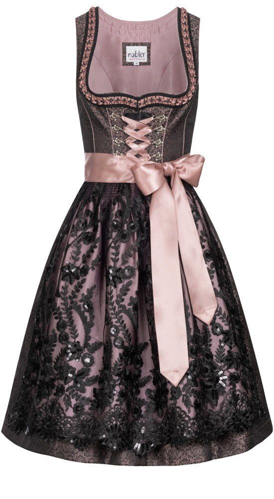 Nübler Trachtenkleid Dirndl midi Selina in Schwarz von Nübler