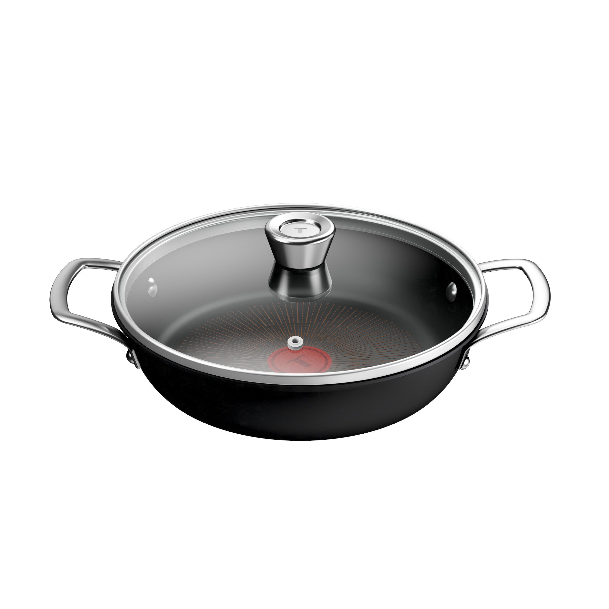Tefal Bratpfanne Experience Unbreakable, Aluminium (2-tlg., Universalpfanne + Glasdeckel), FusionCore Antihaftversiegelung, induktionsgeeignet, Thermo-Signal