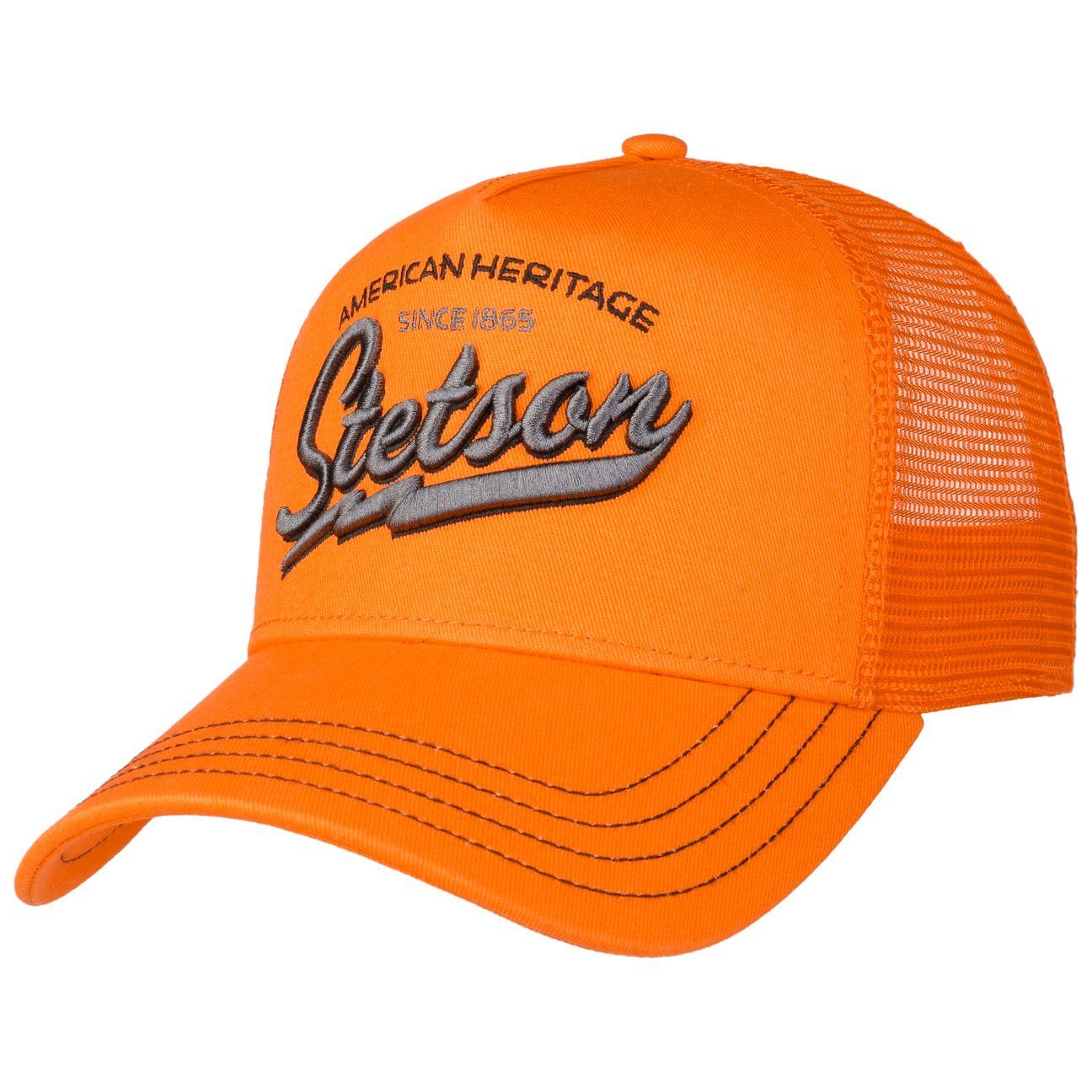 (1-St) orange Stetson Basecap Snapback Trucker Cap