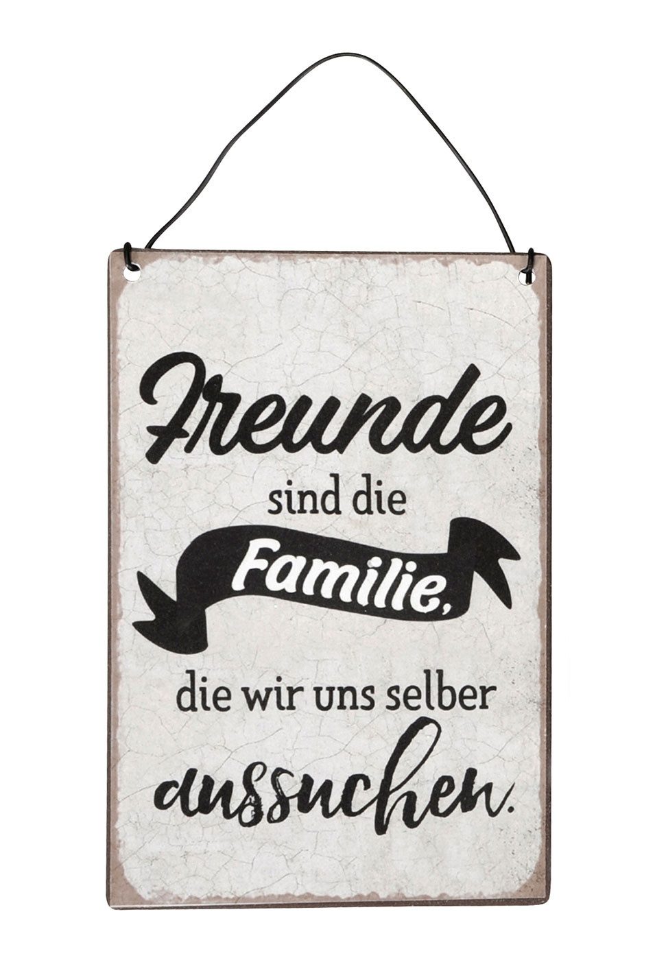Levandeo® Wandbild, 3er Set Blechschilder H15cm Freunde Familie Sprüche Wan günstig online kaufen