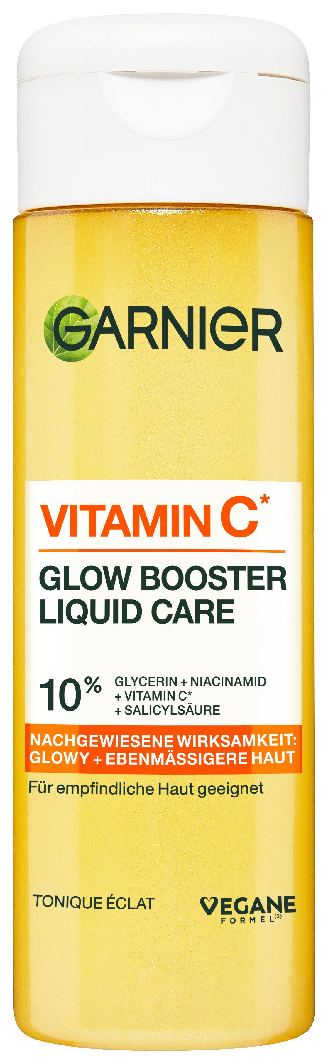 GARNIER Gesichtsfluid VITAMIN C GLOW BOOSTER LIQUID CARE, mit Vitamin C, für empfindliche Haut, vegane Formulierung