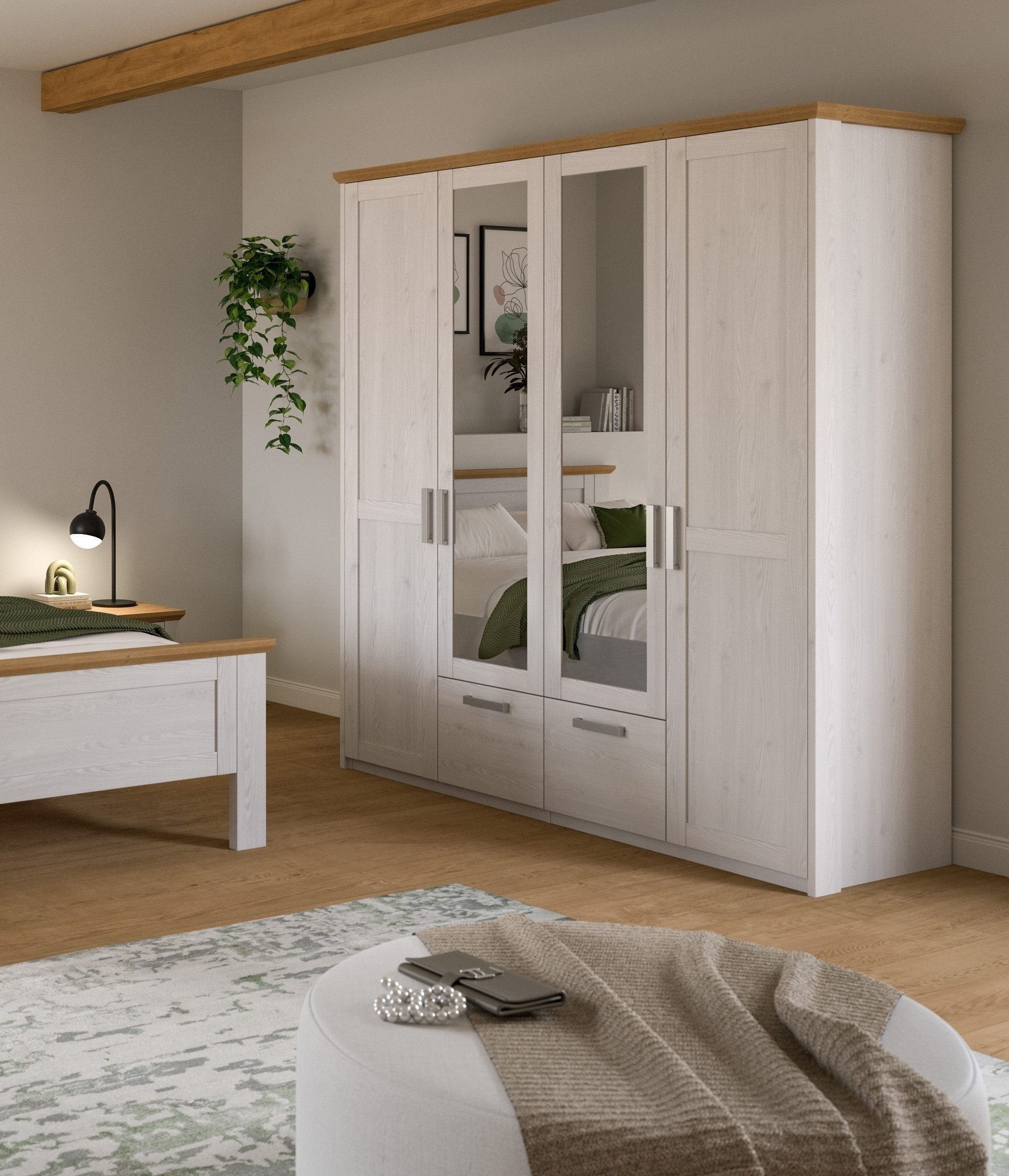 freiraum Kleiderschrank Verona in Sibiu Lärche, Spannplatte/MDF - 188x200x61cm (BxHxT)