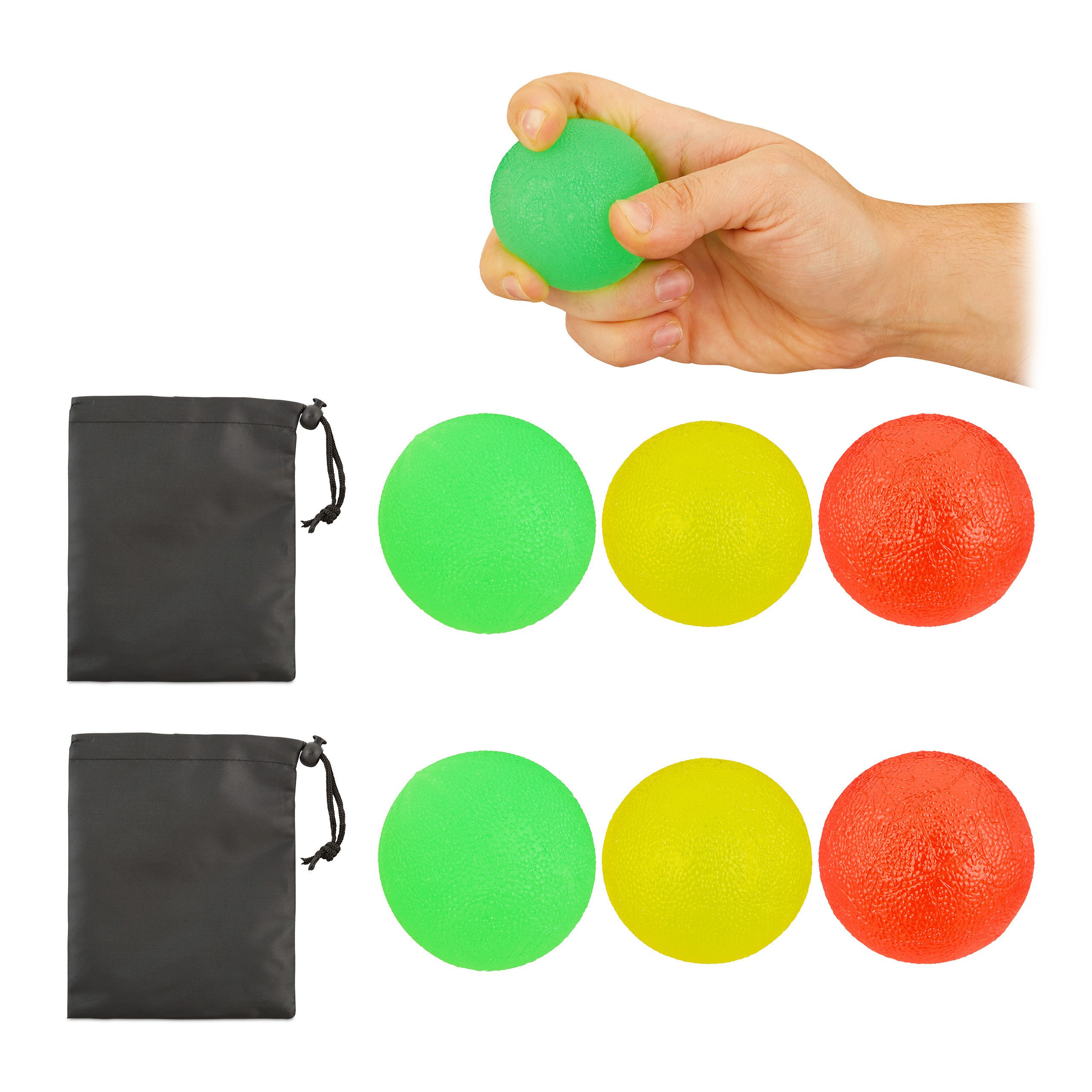 Handmuskeltrainer 6 x Fingertrainer Ball