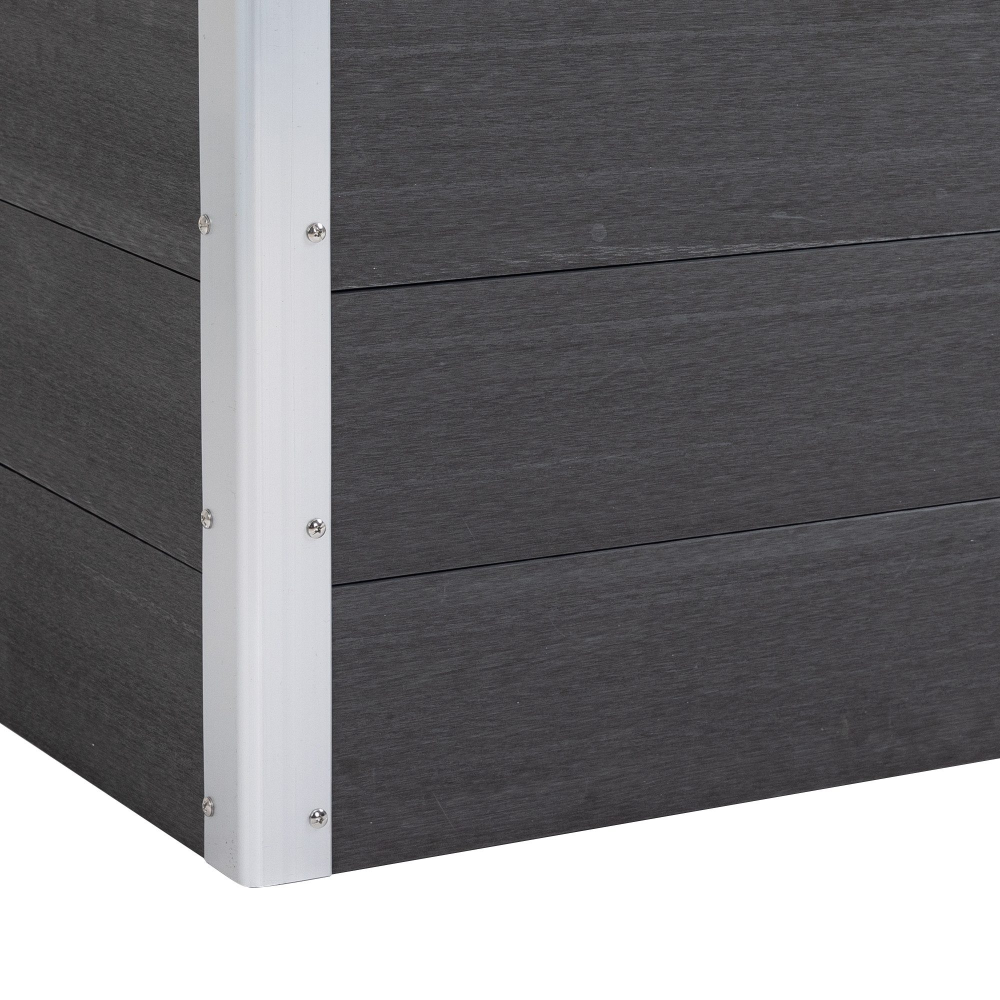 MC Star Hochbeet Wetterfester Pflanzkasten aus WPC + Aluminium, ohne Boden (Grau, 100x50x50cm)