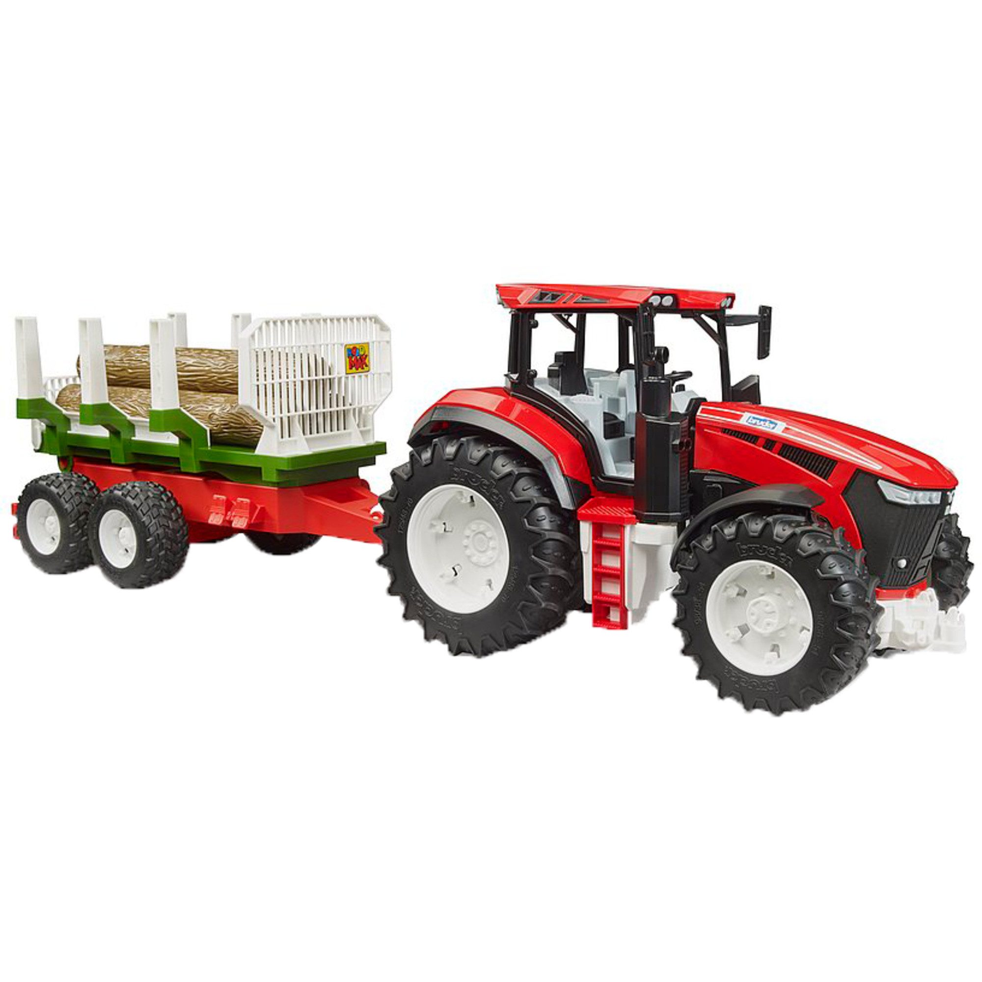 Spielzeug-LKW bruder ROADMAX Traktor mit Rückeanhänger und 3